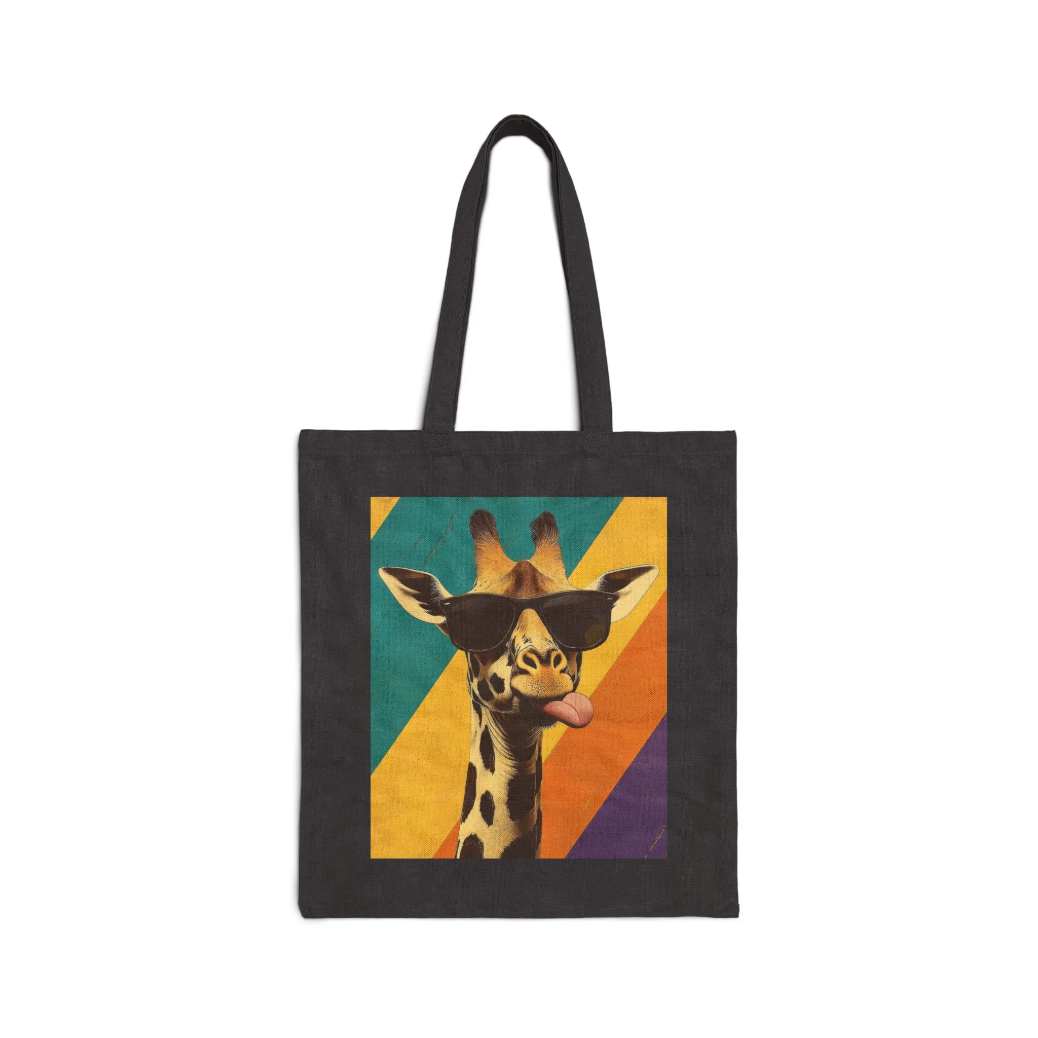 Funny Giraffe Tote Bag, Retro Pop Art Canvas Bag with Sunglasses & Attitude, Colorful Animal Print Tote, Quirky Gift for Cool People, Animal Lover Tote - Image 8
