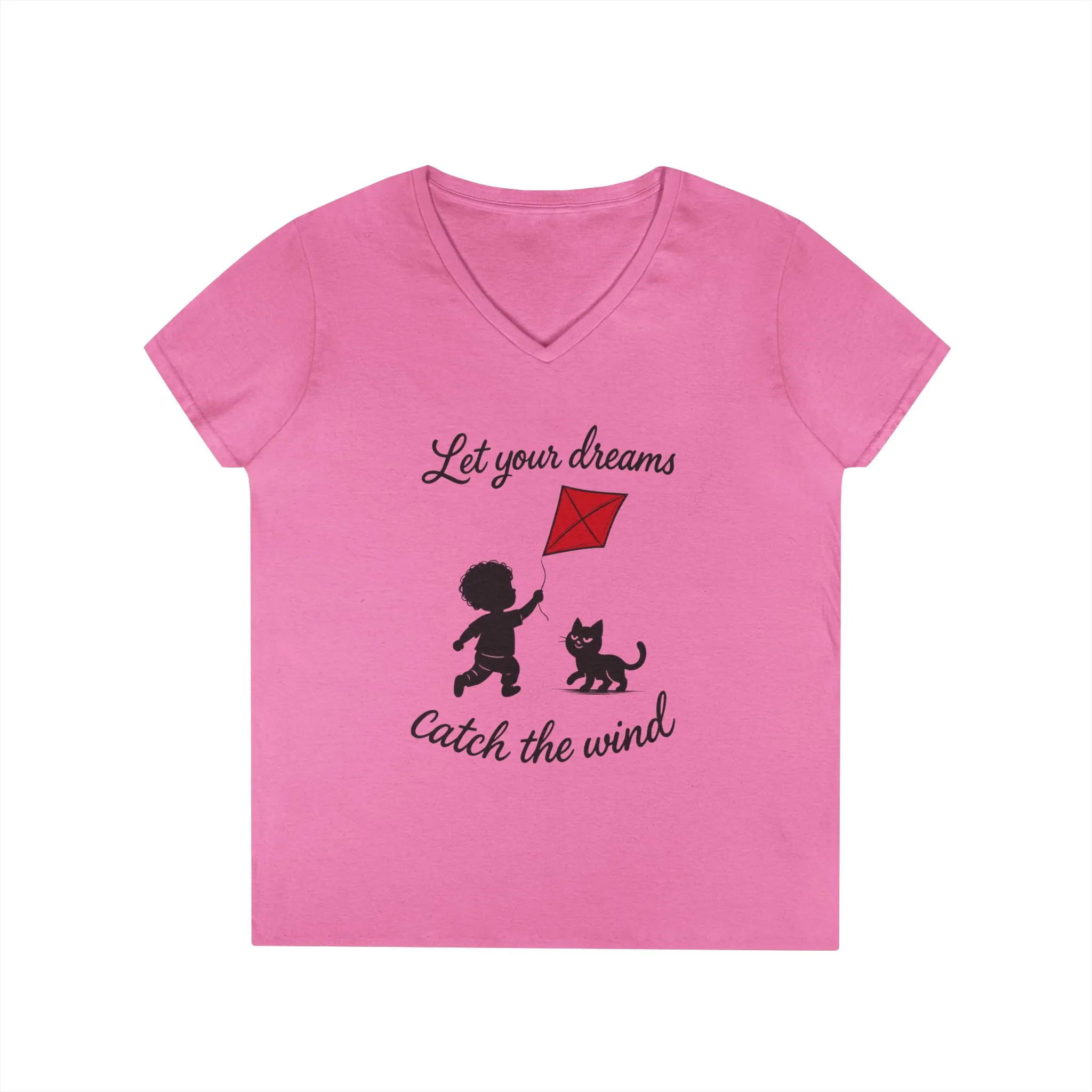 Cat Lover Girls' V-Neck T-Shirt, Gift for Birthday, Cat Lover T-Shirt, Cat Mom Gift, Gift for Kids and Animal Lovers - Image 19
