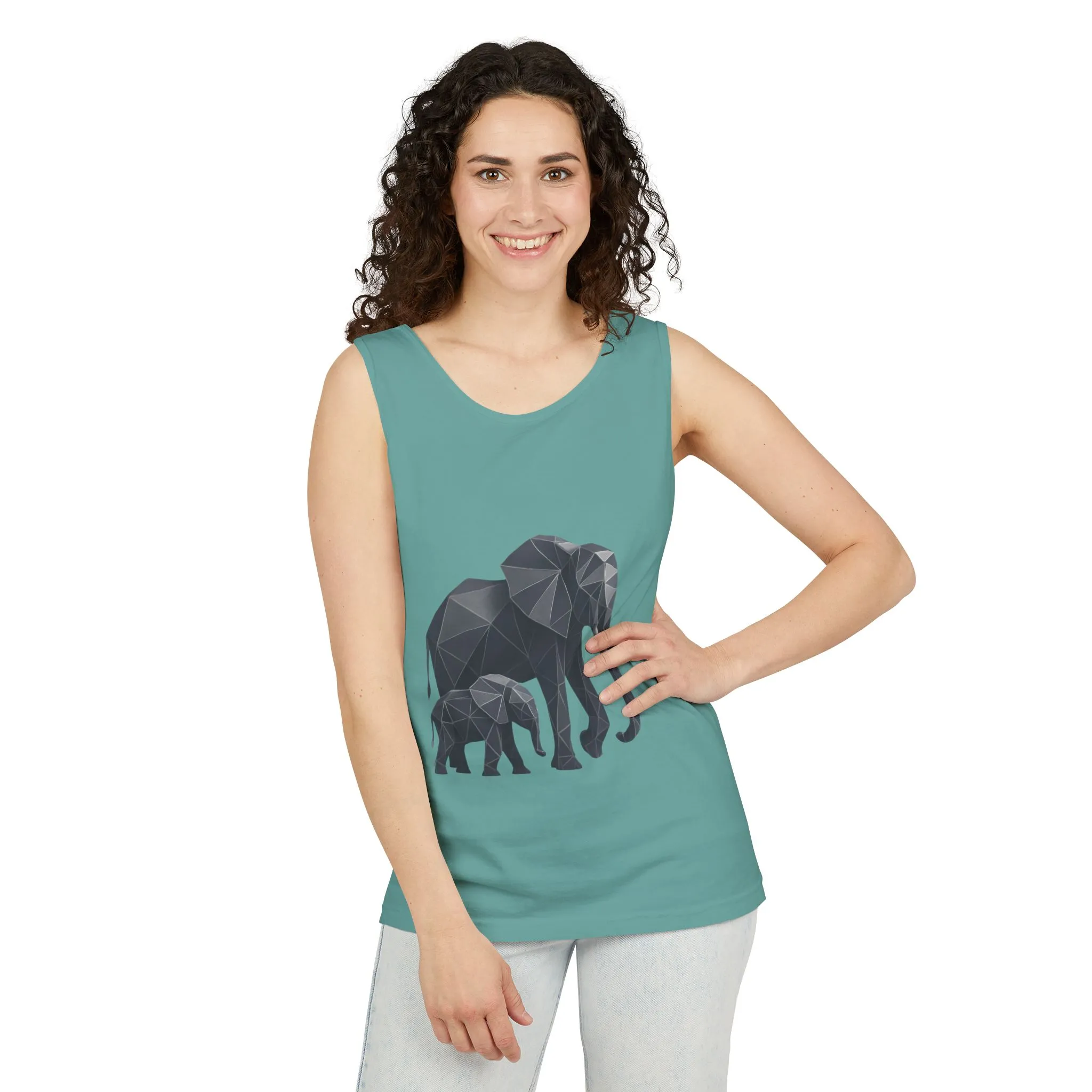 Elephant Family Unisex Tank Top, Animal Lover Gift, Casual Wear, Summer Essentials, Eco-Friendly Apparel, Wildlife Shirt - Image 10