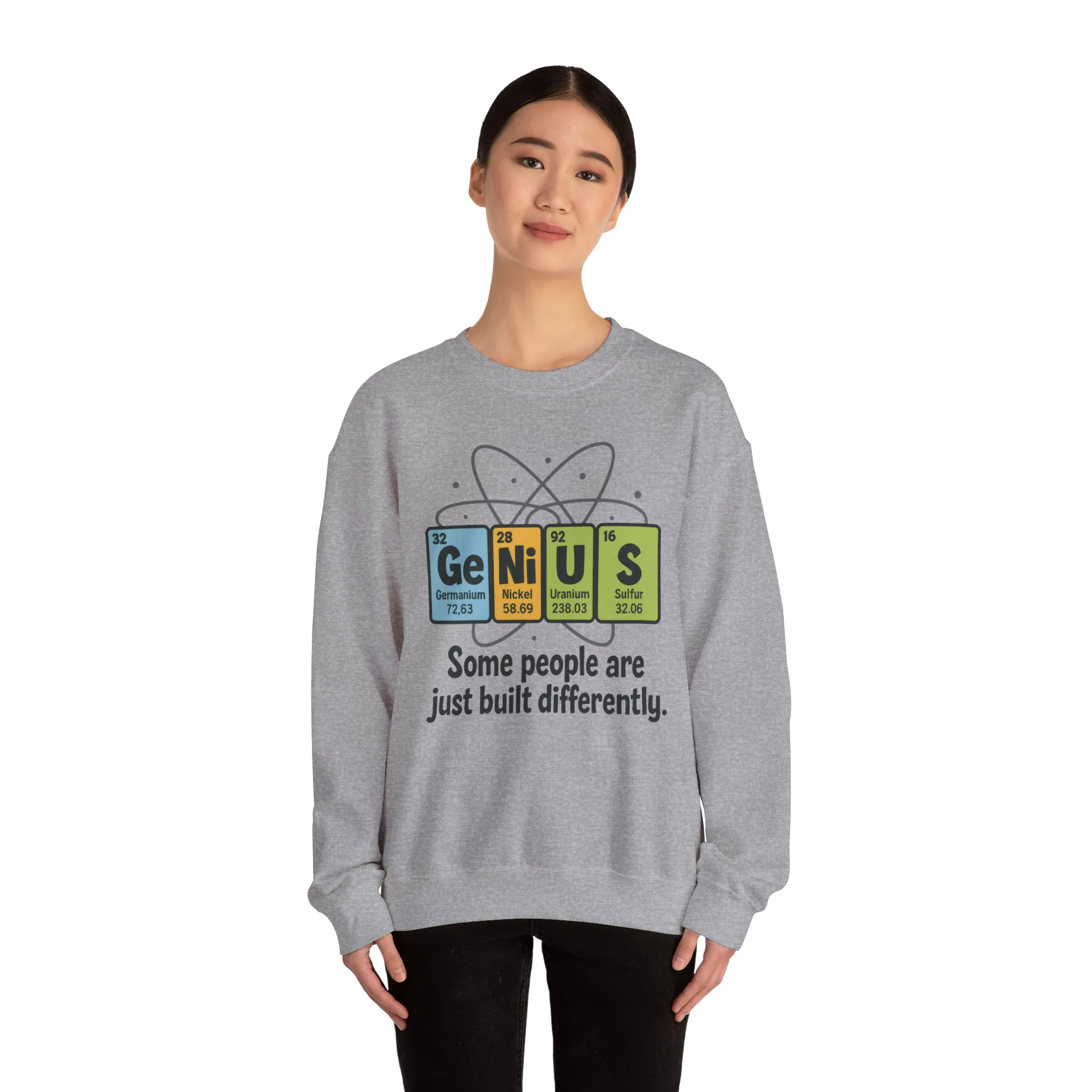 Funny Womens Science Sweatshirt, Genius Periodic Table Pullover, Nerdy Chemistry Gift for Her, Funny Gift for Nerds, Science Geek Apparel - Image 8