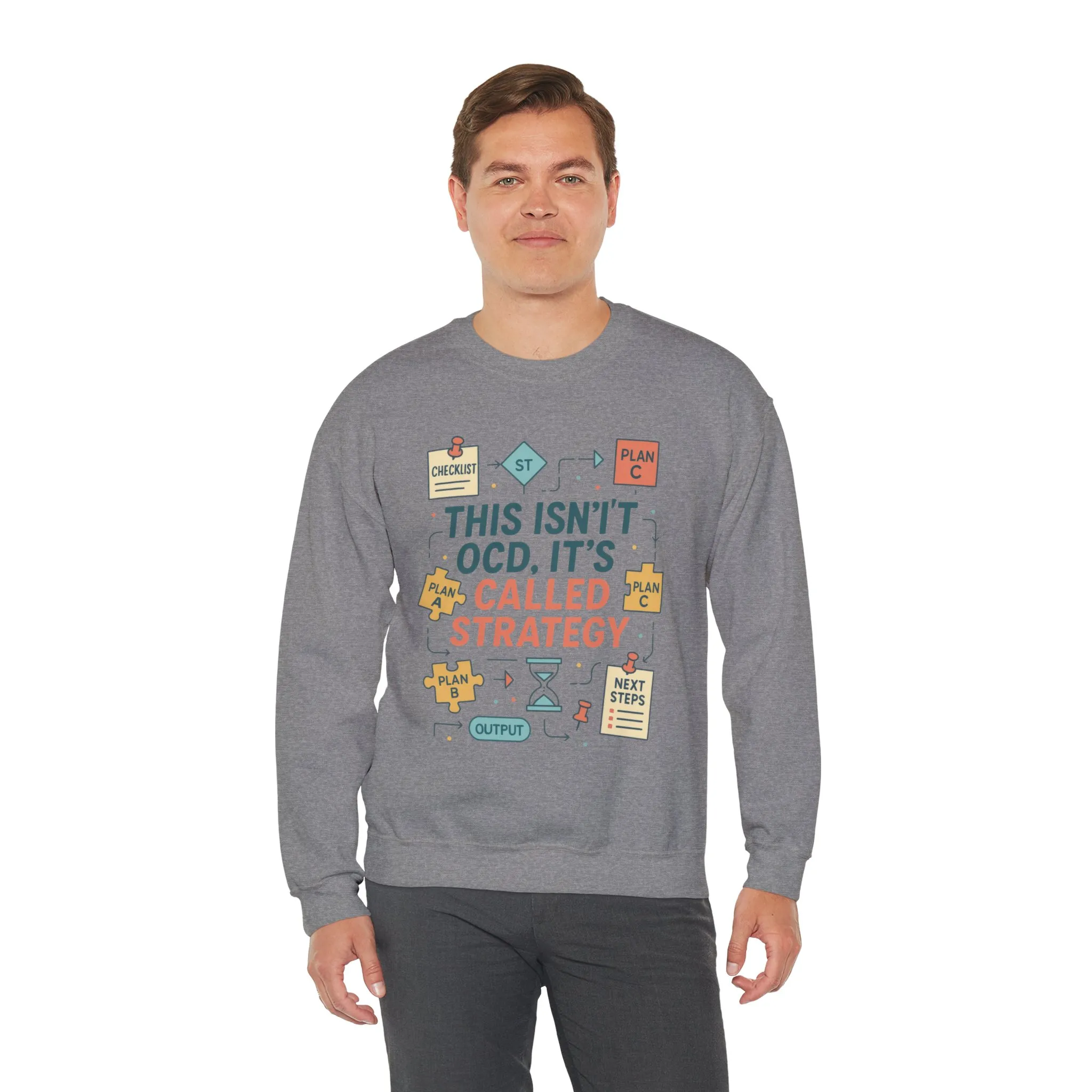 Funny Mens Strategy Sweatshirt, This Isnt OCD Its Called Strategy, Smart Planning Pullover Gift for Him, Gift for Strategists - Image 10