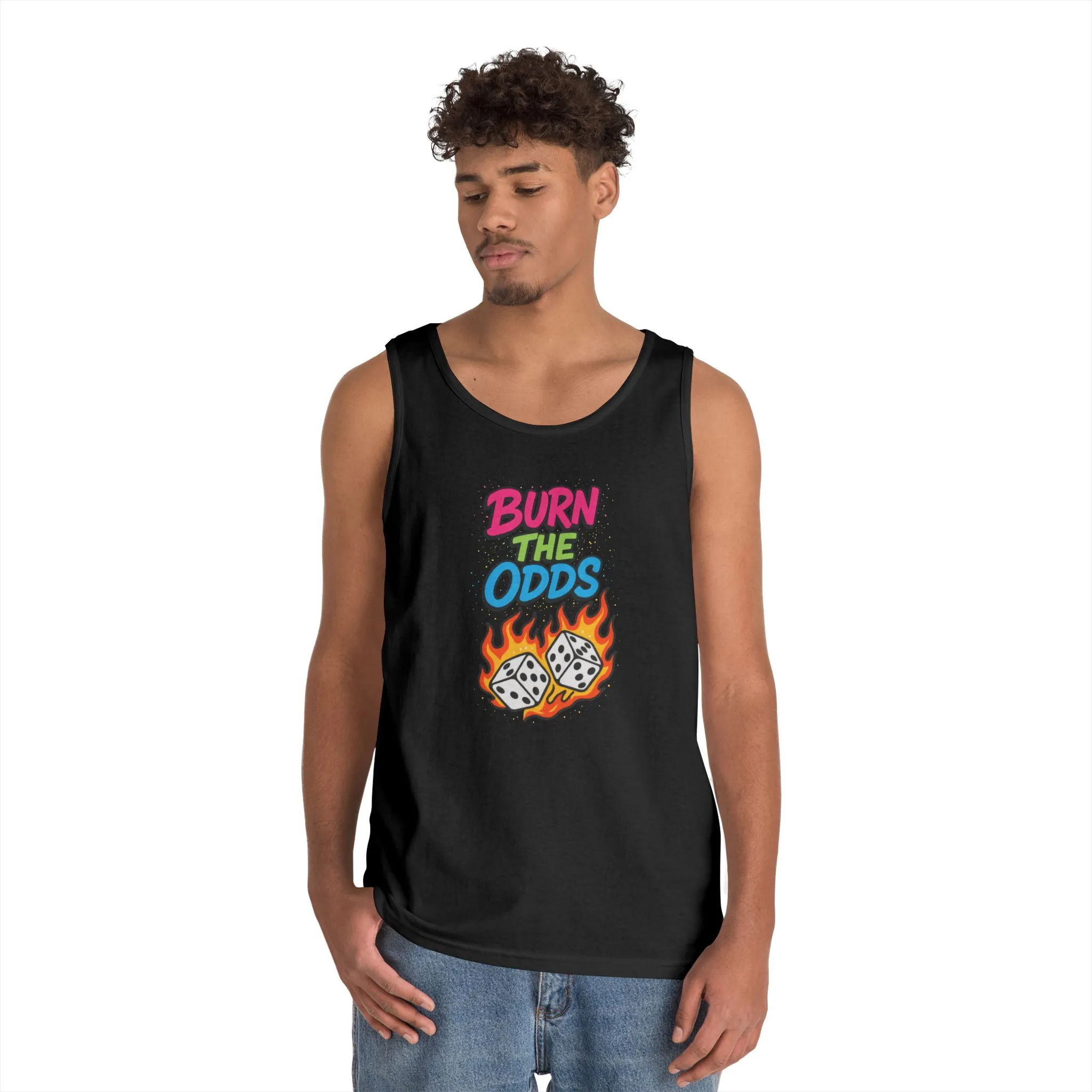 Burn the Odds Tank Top, Casual Summer Wear, Gaming Gift, Dice Design Tee, Gift for Gamers, Funny Tank, Perfect for Parties - Image 6