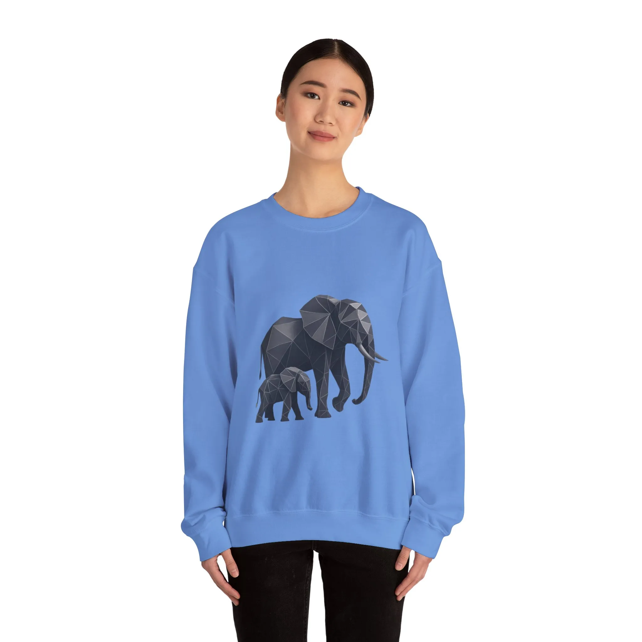 Geometric Elephant Sweatshirt, Cozy Unisex Crewneck, Animal Lover Gift, Nature Inspired Apparel, Eco-Friendly Fashion, Gift for Her - Image 17