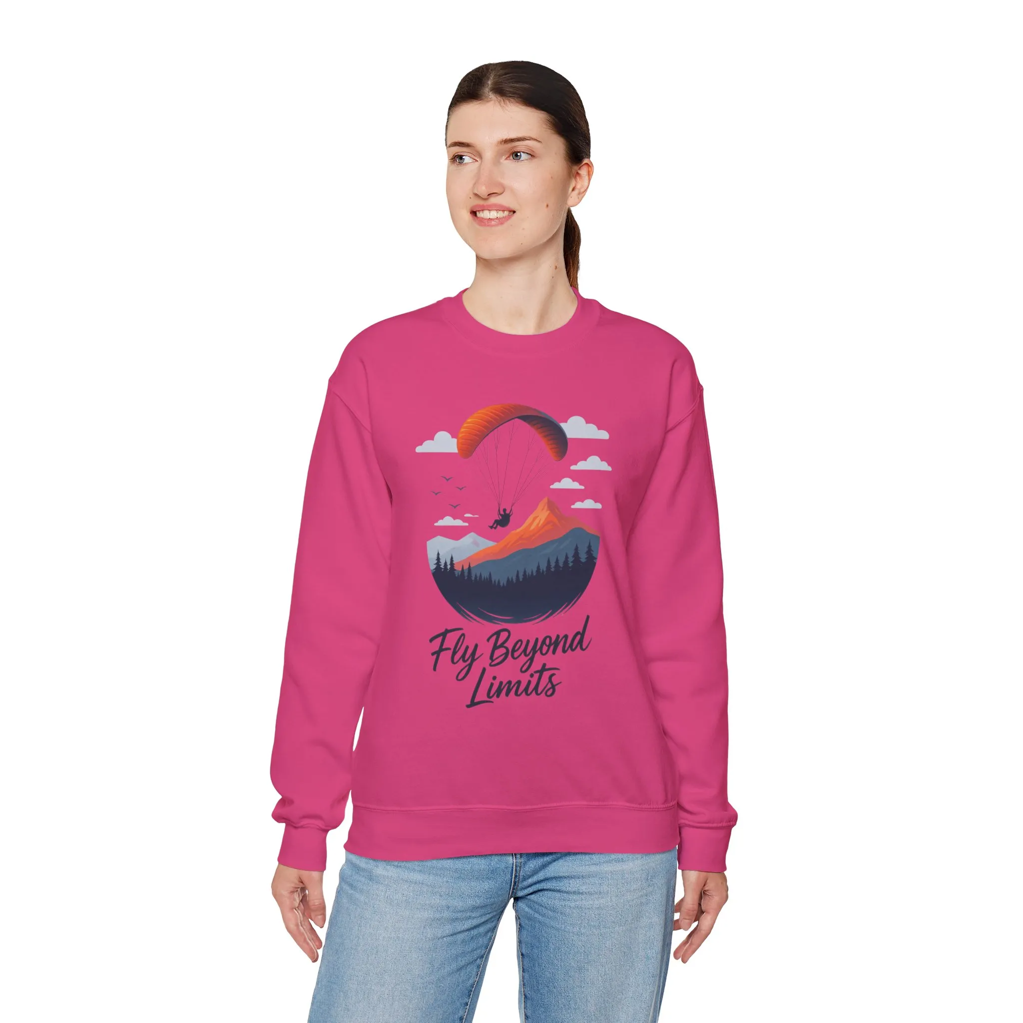Adventure Inspiration Crewneck Sweatshirt - Fly Beyond Limits, Cozy Outdoor Outfit, Gift for Adventurers, Travel, Motivation Apparel - Image 41
