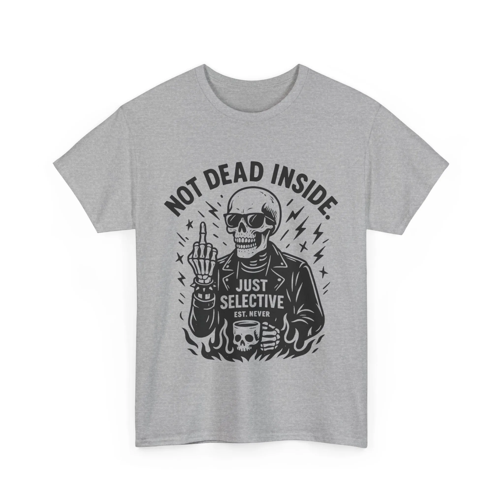 Mens Dark Humor Graphic Shirt, Not Dead Inside, Funny Graphic Shirt for Casual Wear, Gifts for Him, Halloween, Occasions, Funny Skeleton Tee - Image 7