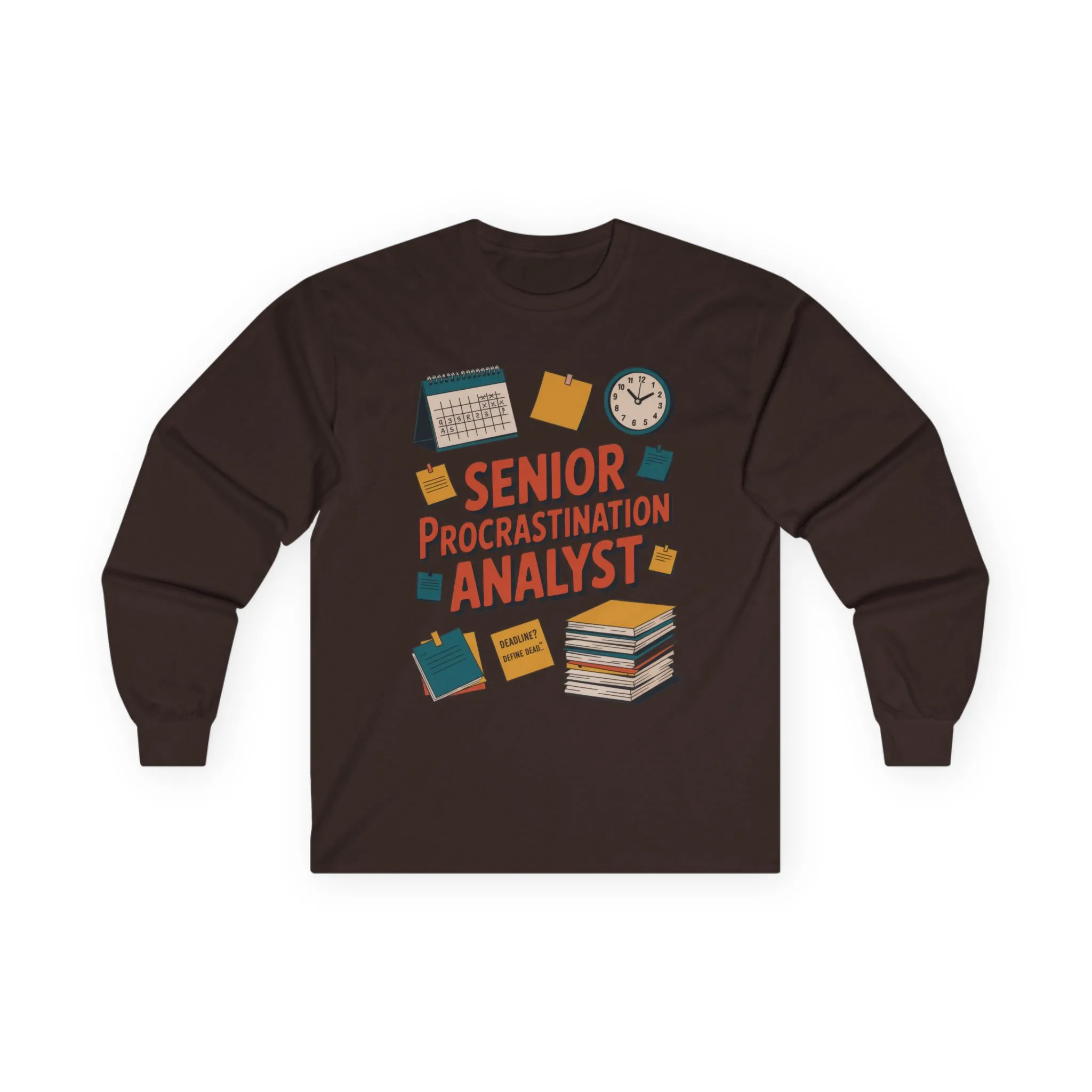 Senior Procrastination Analyst Long Sleeve Tee, Funny Work Shirt, Gift for Analysts, Office Humor Shirt, Meme Shirt, Motivation Apparel - Image 31