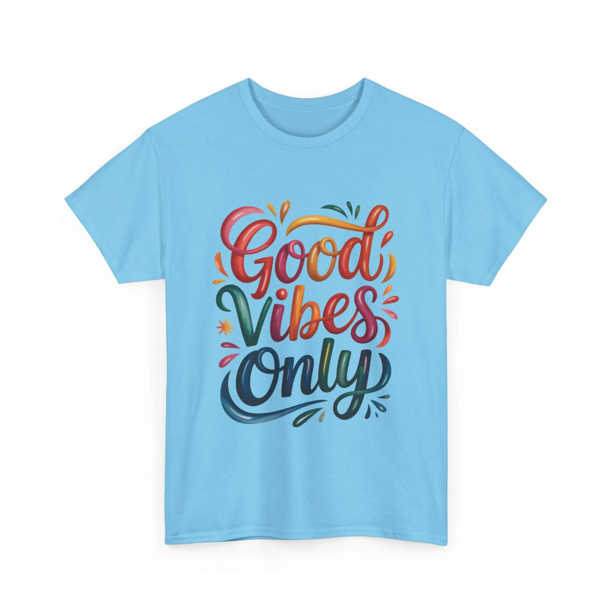 Good Vibes Only Womens Heavy Cotton Tee, Casual Wear, Gift for Friends, Relaxed Fit, Summer Style, Positive Affirmation Shirt - Image 31