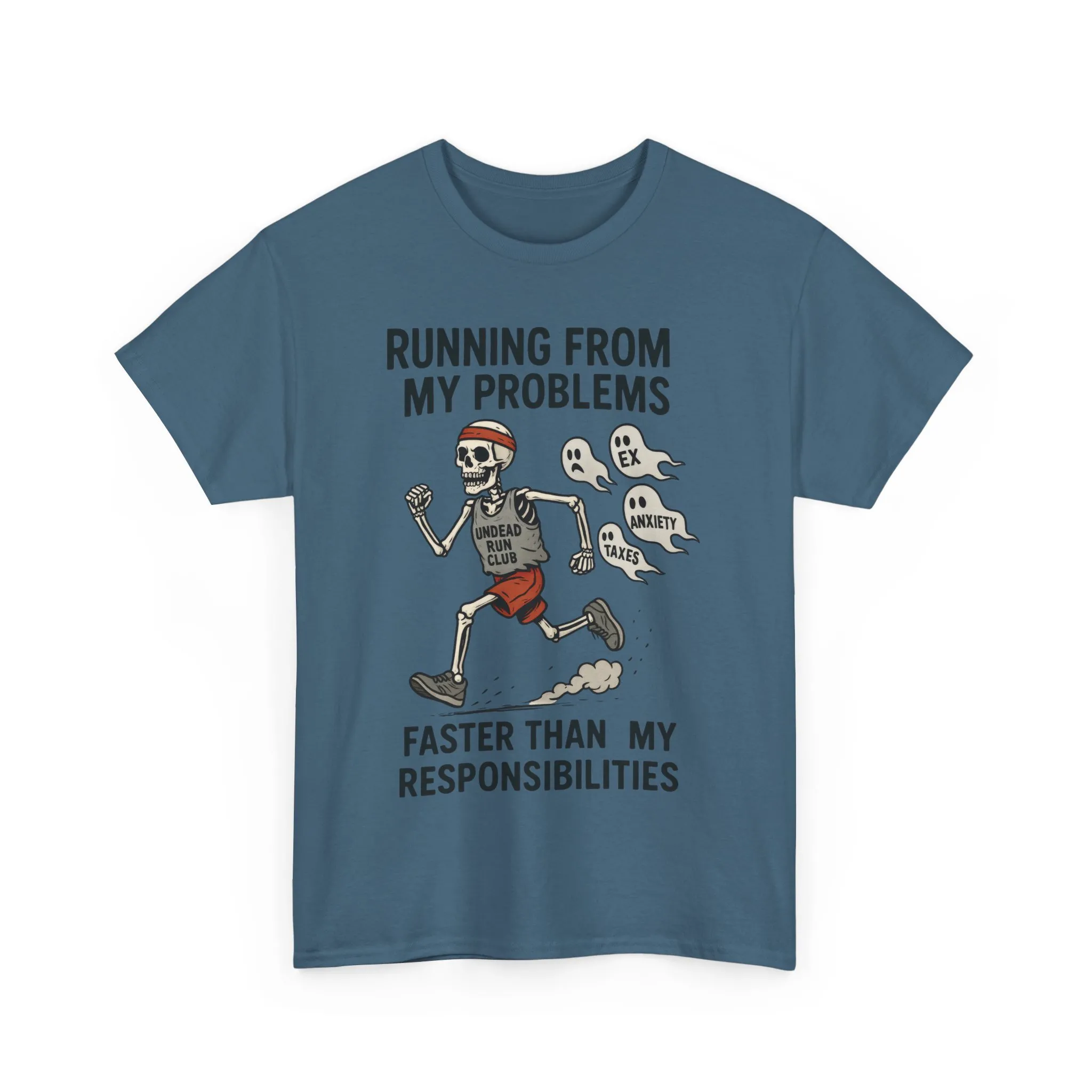Skeleton Runner Tee for Men, Undead Jogging Club Shirt, Halloween T-Shirt, Gift for Runners, Anxiety Humor Gift - Image 16