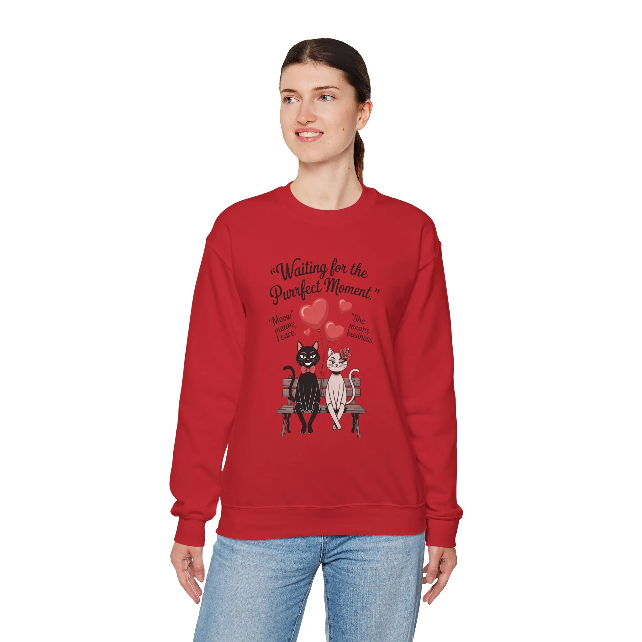 Cute Cat Lovers Womens Sweatshirt, Cozy Gift for Pet Owners, Perfect for Valentine's Day, Animal Lover Apparel, Relaxed Love Sweatshirt - Image 33