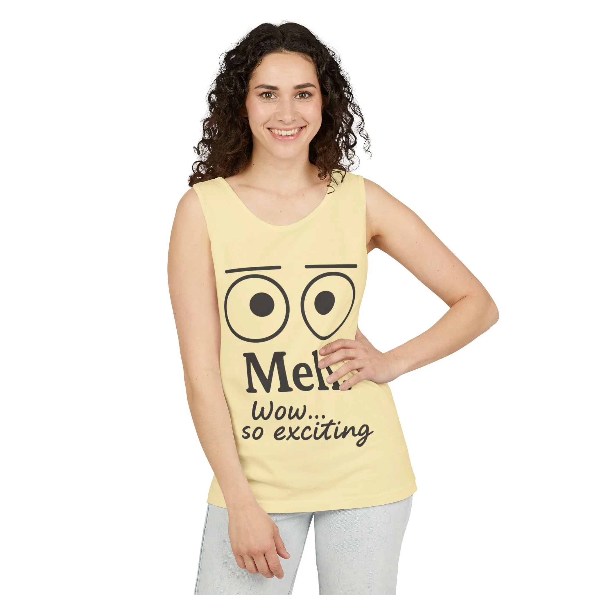 Womens Funny Graphic Tank Top with 'Meh. Wow... so exciting' Quote, Casual Wear, Summer Apparel, Gift for Friends, Humor Tank - Image 36