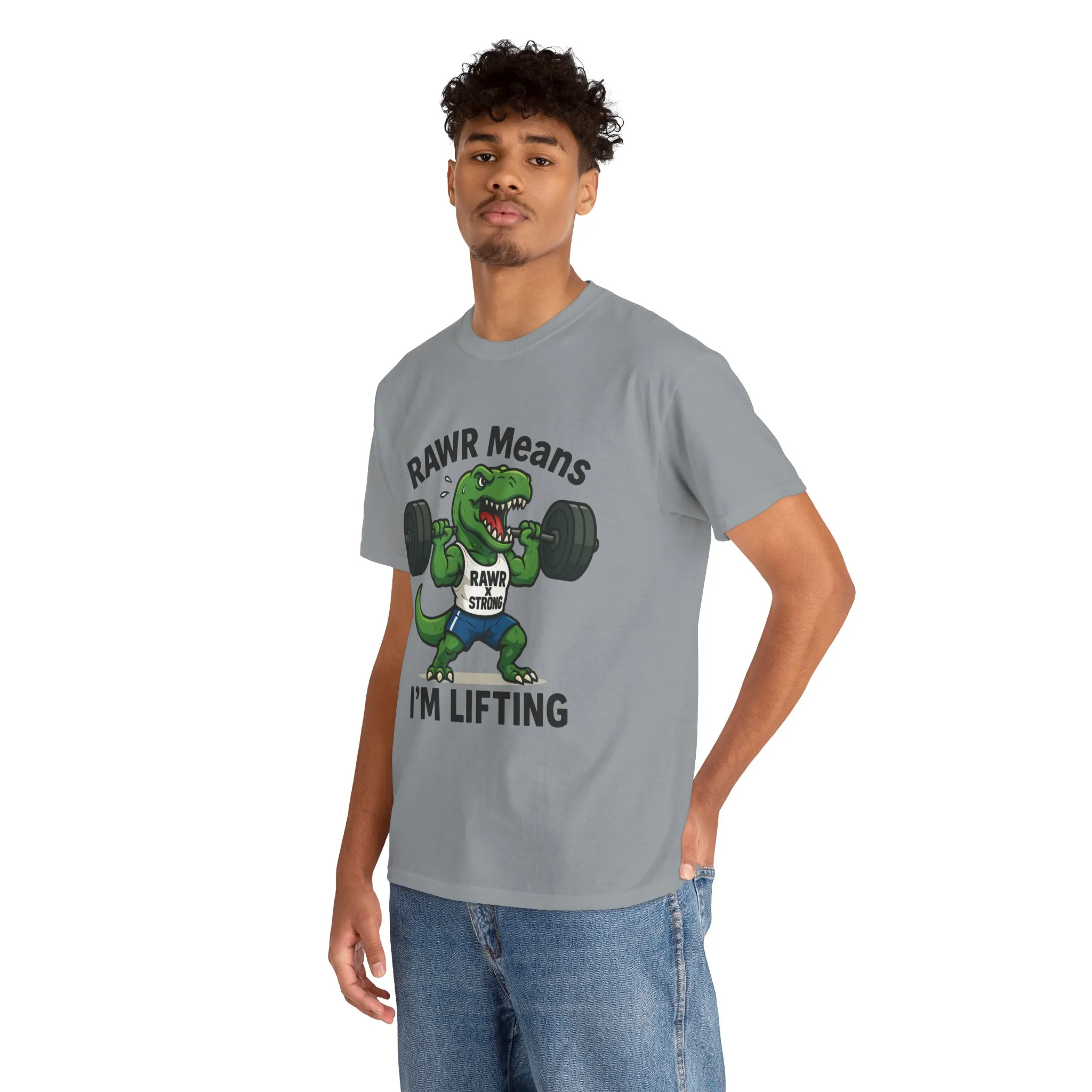 RAWR Gym Shirt for Men, Funny Dinosaur Lifting Tee, Workout Dino Fitness Gift, Barbell Humor Shirt, Motivational T-Shirt, Activewear - Image 33
