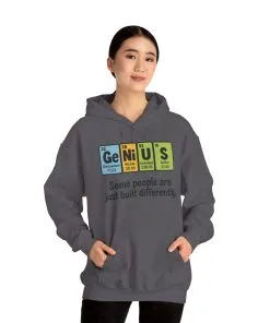 Funny Womens Genius Hoodie, Periodic Table Science Pullover, Nerdy Chemistry Sweatshirt for Her, Science Lover Apparel, Funny Chemistry Gift