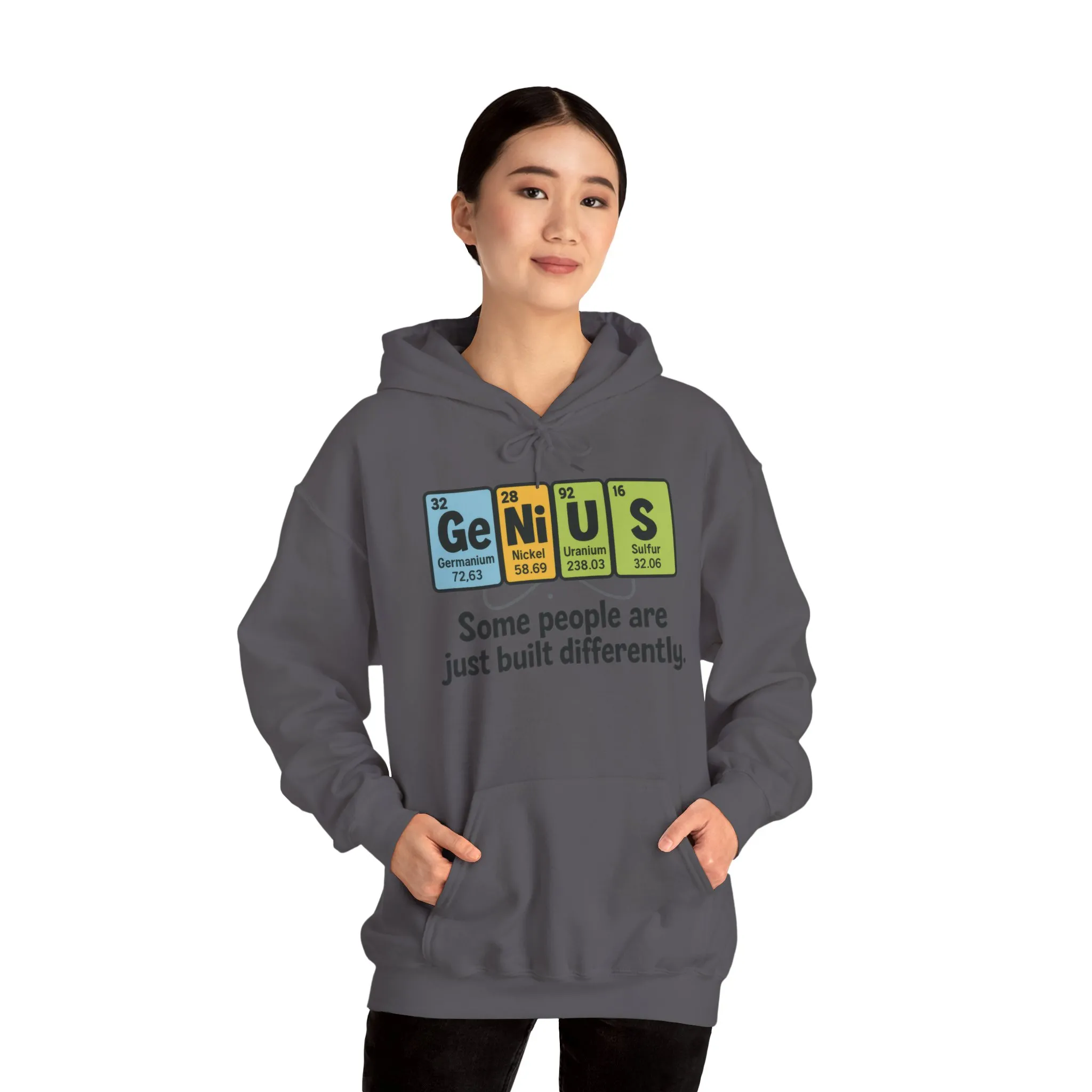 Funny Womens Genius Hoodie, Periodic Table Science Pullover, Nerdy Chemistry Sweatshirt for Her, Science Lover Apparel, Funny Chemistry Gift