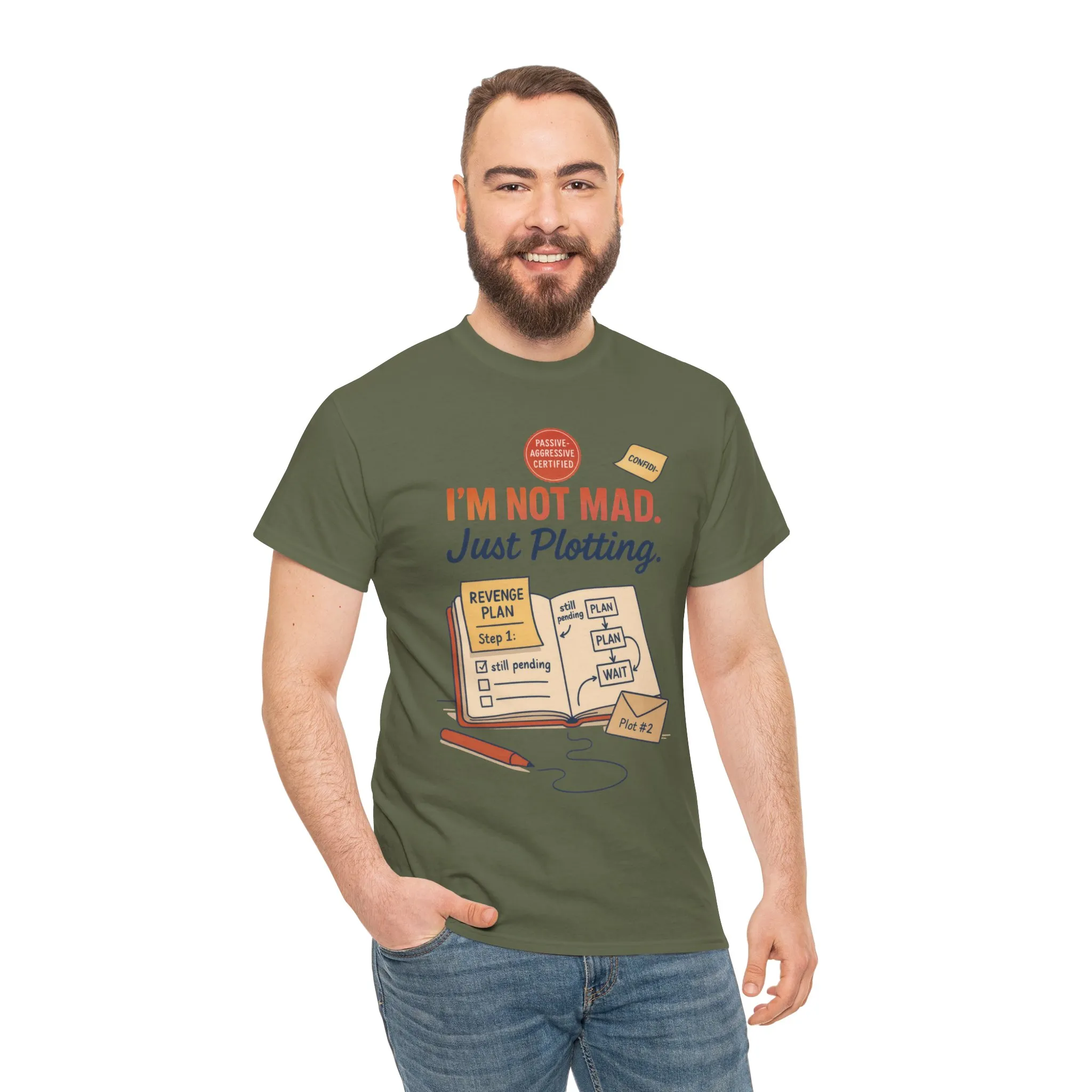 Funny Revenge Plan T-Shirt for Men, I'm Not Mad Just Plotting, Passive Aggressive Humor Tee, Humor Shirt, Funny Graphic Tee - Image 14