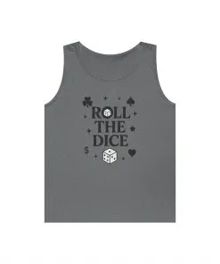 Playful Dice Tank Top, Mens Heavy Cotton Gaming Apparel, Casual Wear, Party Outfit, GYM Lover Gift, Summer Essential