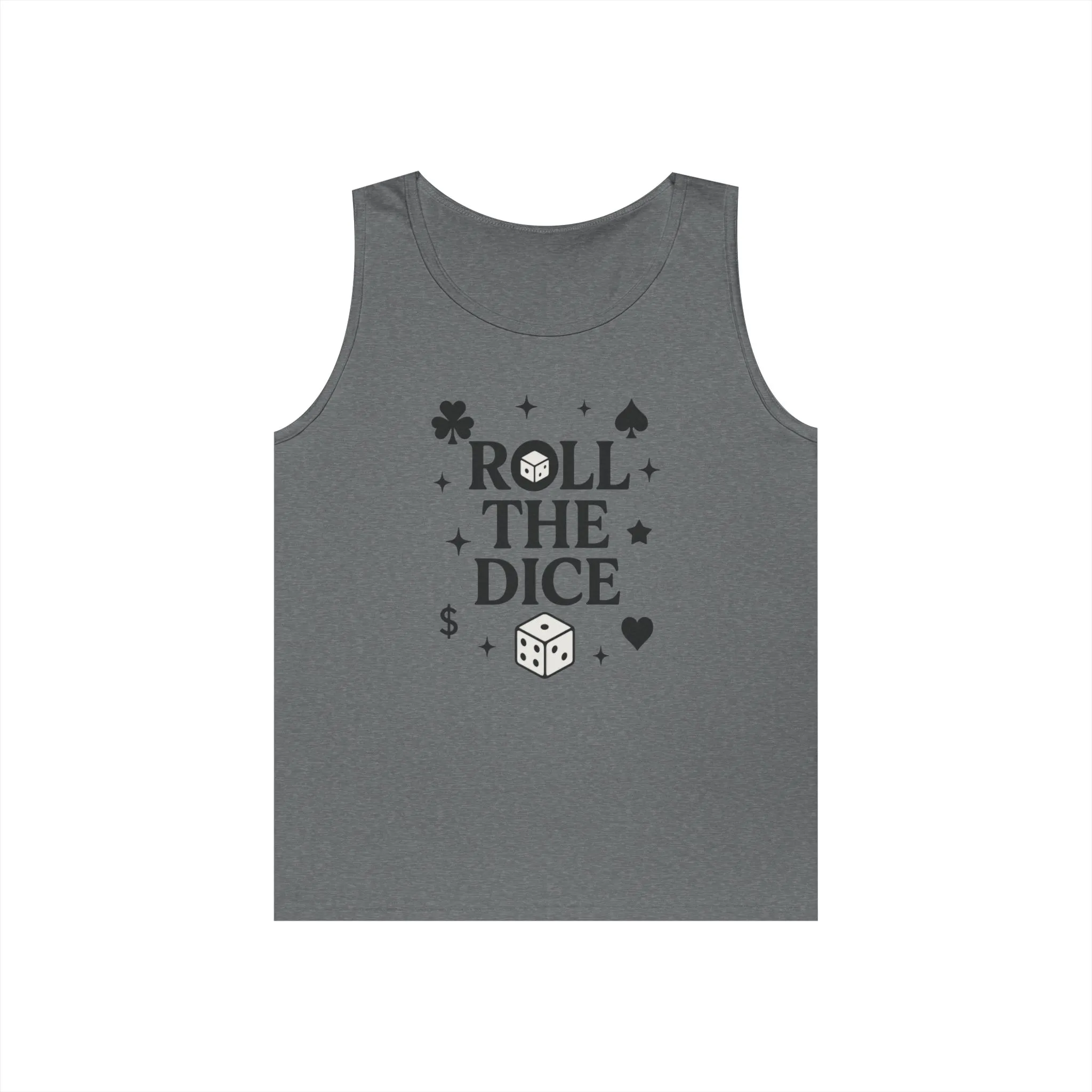 Playful Dice Tank Top, Mens Heavy Cotton Gaming Apparel, Casual Wear, Party Outfit, GYM Lover Gift, Summer Essential