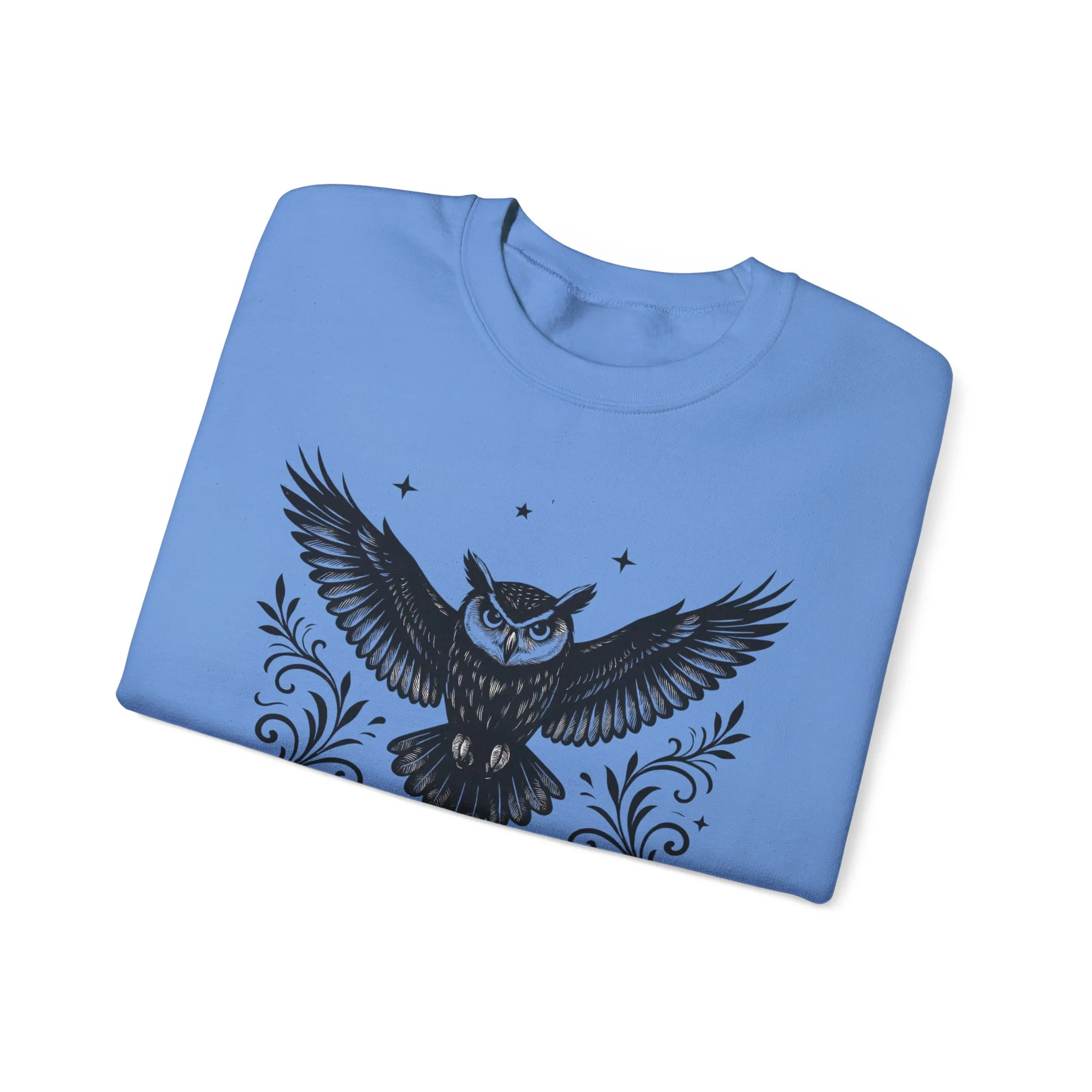 Eyes of the Night Owl Sweatshirt, Mens Dark Gothic Sweatshirt, Mysterious Owl Graphic Pullover, Forest Bird of Night Design, Halloween Gift - Image 42