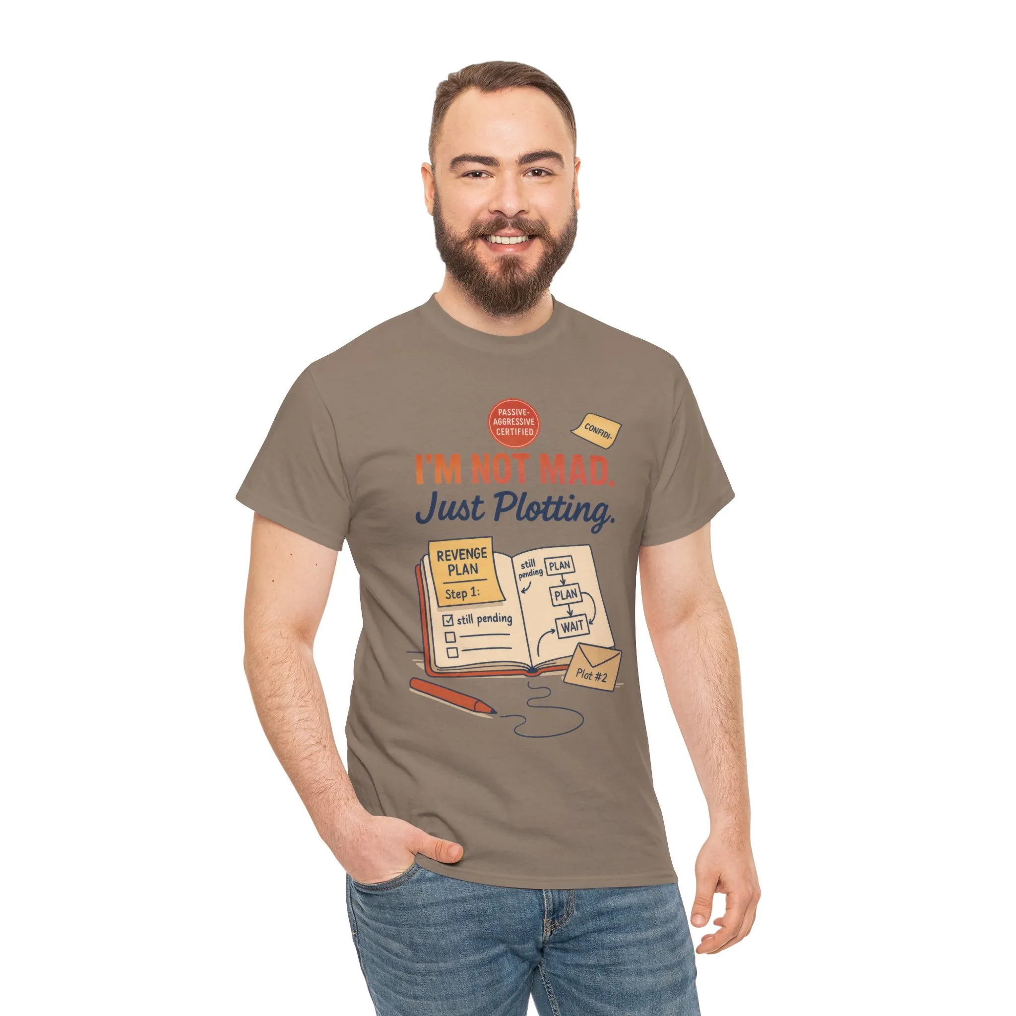 Funny Revenge Plan T-Shirt for Men, I'm Not Mad Just Plotting, Passive Aggressive Humor Tee, Humor Shirt, Funny Graphic Tee - Image 11