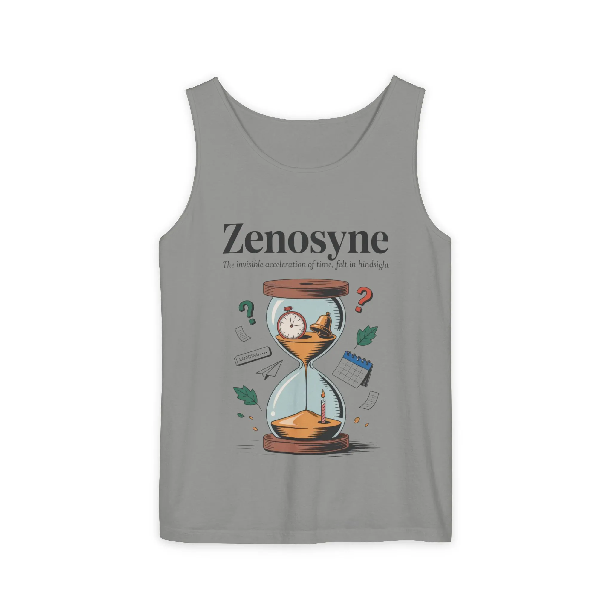 Zenosyne Tank Top, Unisex Garment-Dyed Tee, Time Awareness Gift, Casual Summer Wear, Philosophy Shirt, Unique Everyday Apparel - Image 9