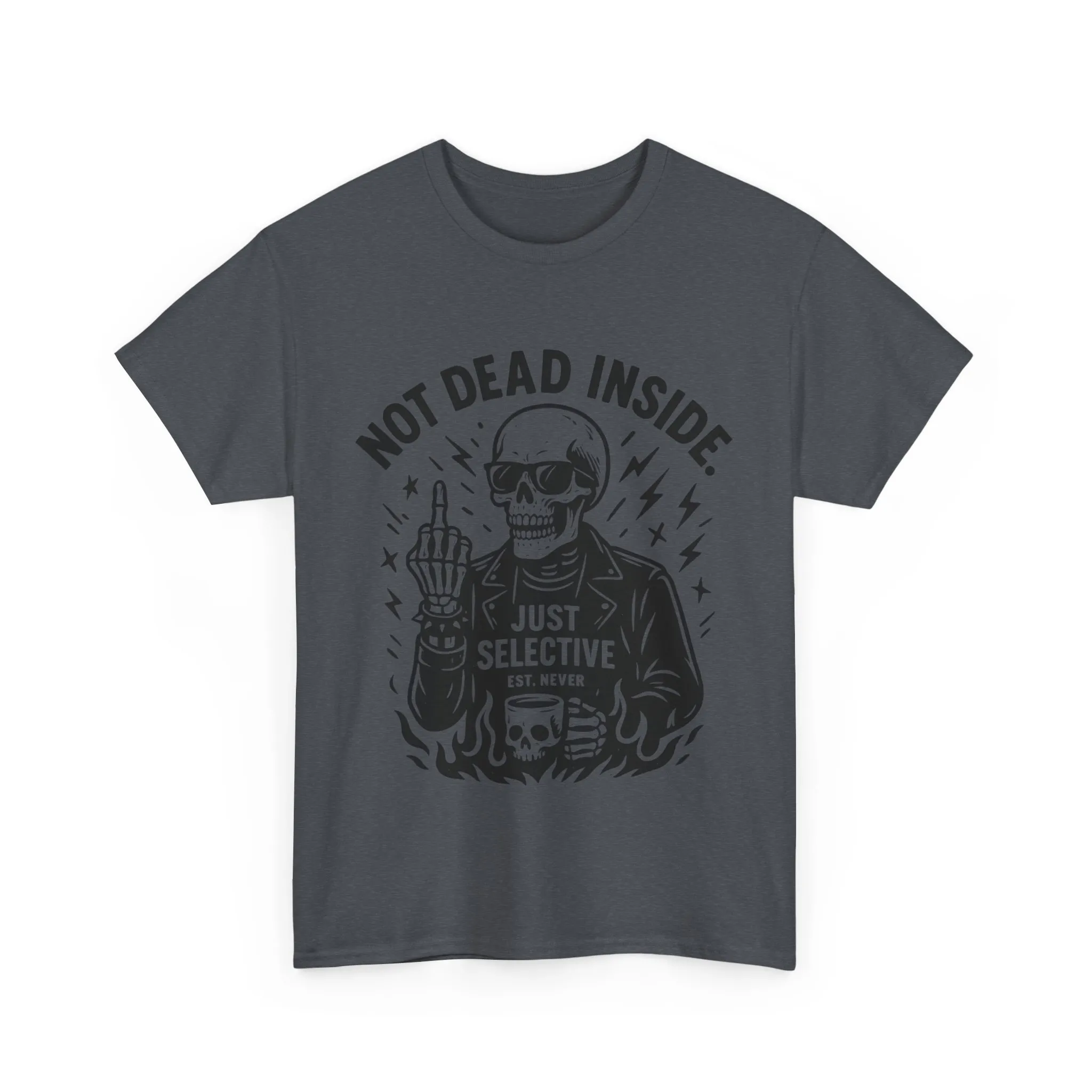 Mens Dark Humor Graphic Shirt, Not Dead Inside, Funny Graphic Shirt for Casual Wear, Gifts for Him, Halloween, Occasions, Funny Skeleton Tee - Image 25