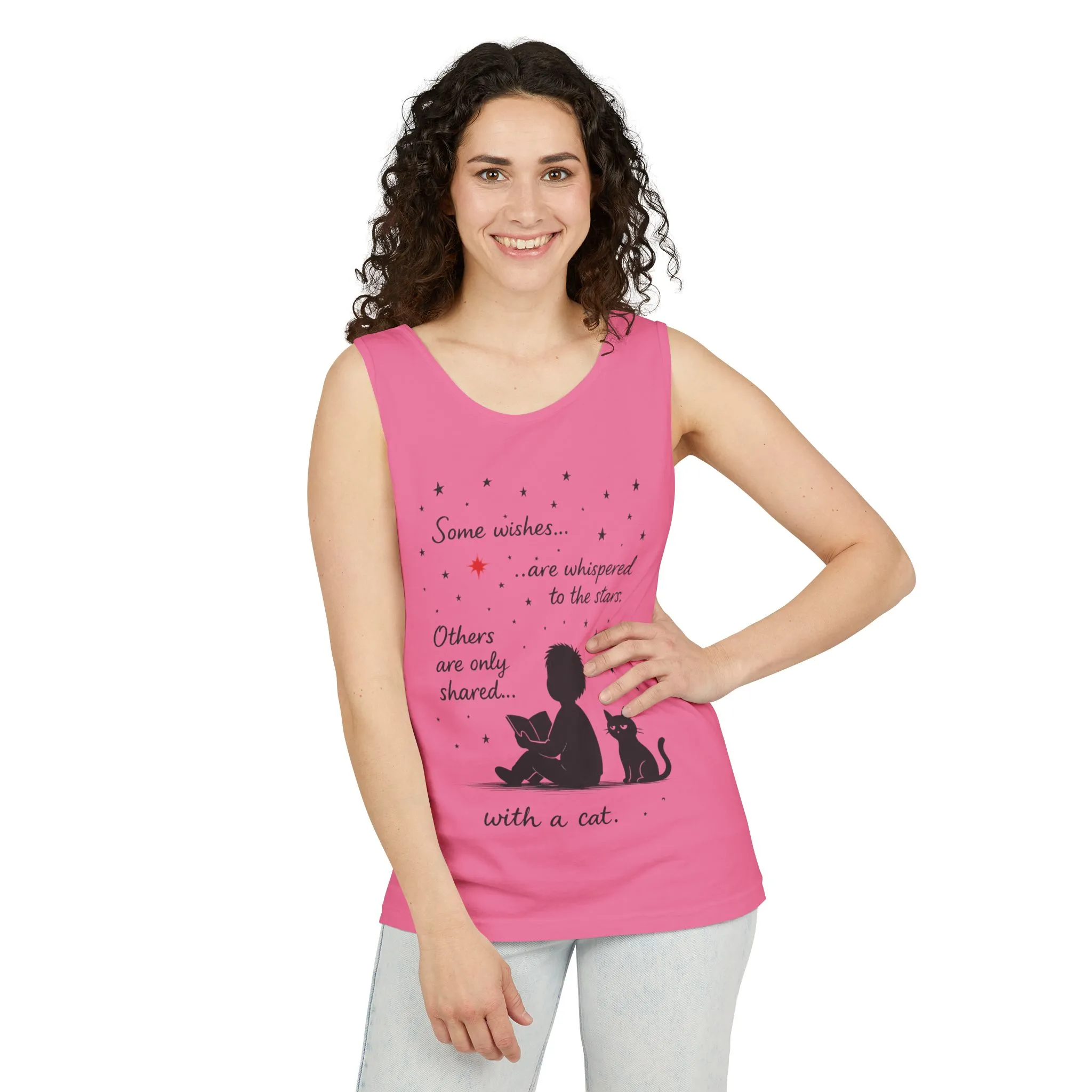 Whimsical Cat Lover's Tank Top, Inspirational Quote Top, Womens Garment-Dyed Summer Shirt, Gifts for Cat Moms, Casual Wear, Pet [...] - Image 33