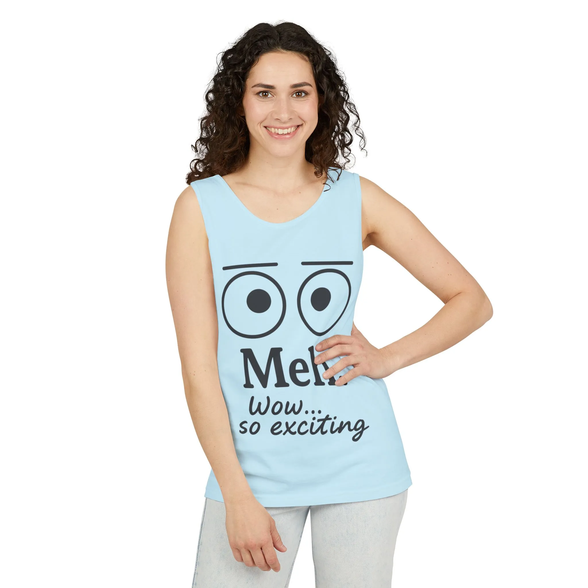 Womens Funny Graphic Tank Top with 'Meh. Wow... so exciting' Quote, Casual Wear, Summer Apparel, Gift for Friends, Humor Tank - Image 9