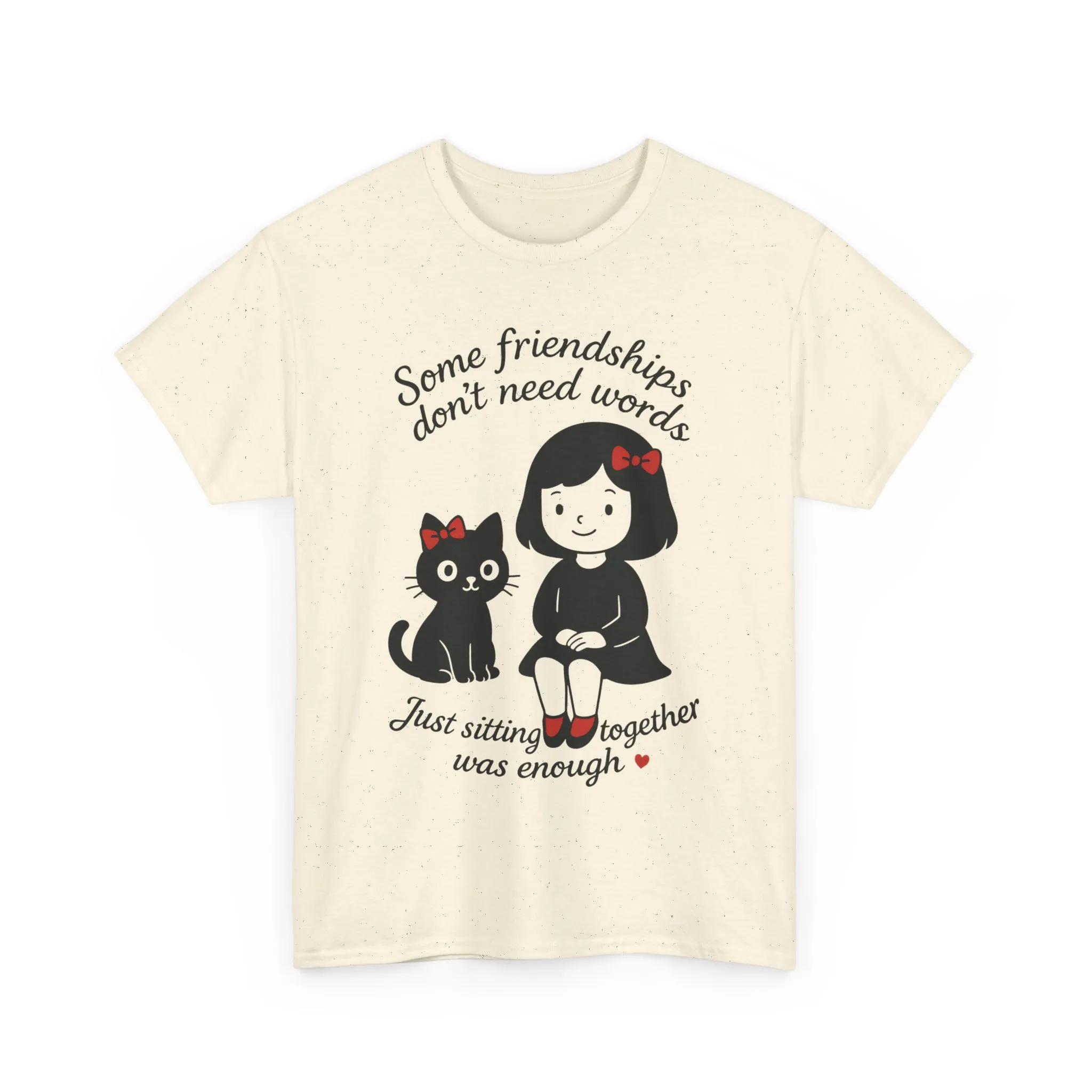Cute Cat & Girl Graphic Tee, Playful Gift for Cat Lovers, Cat and Girl Design, Gift for Cat Owners, Women's Cotton T-Shirt - Image 2