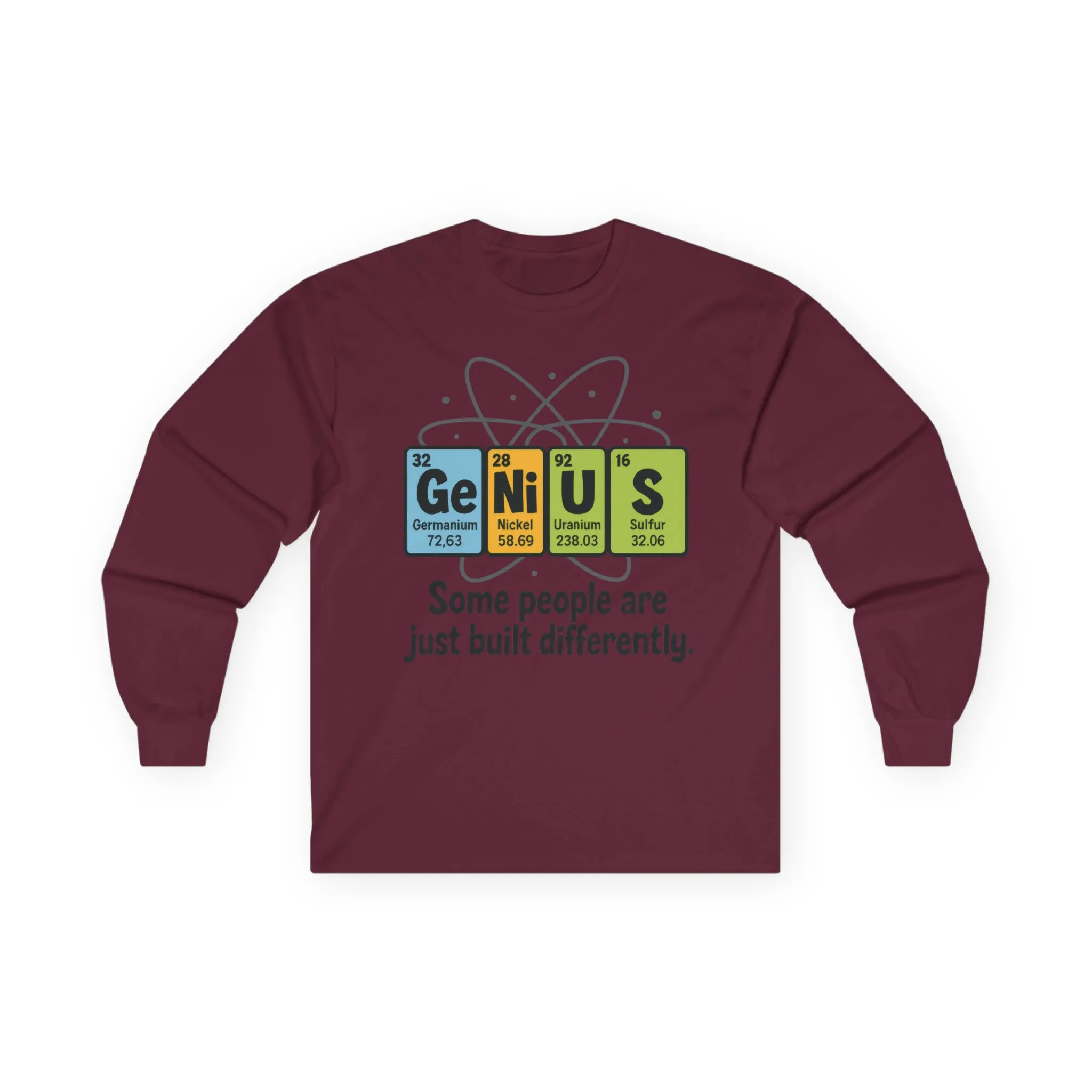 Funny Genius Long Sleeve Tee, Periodic Table Nerd Tee, Science Humor Tee, Unisex Gift, Science Shirt, Nerdy Fashion - Image 7
