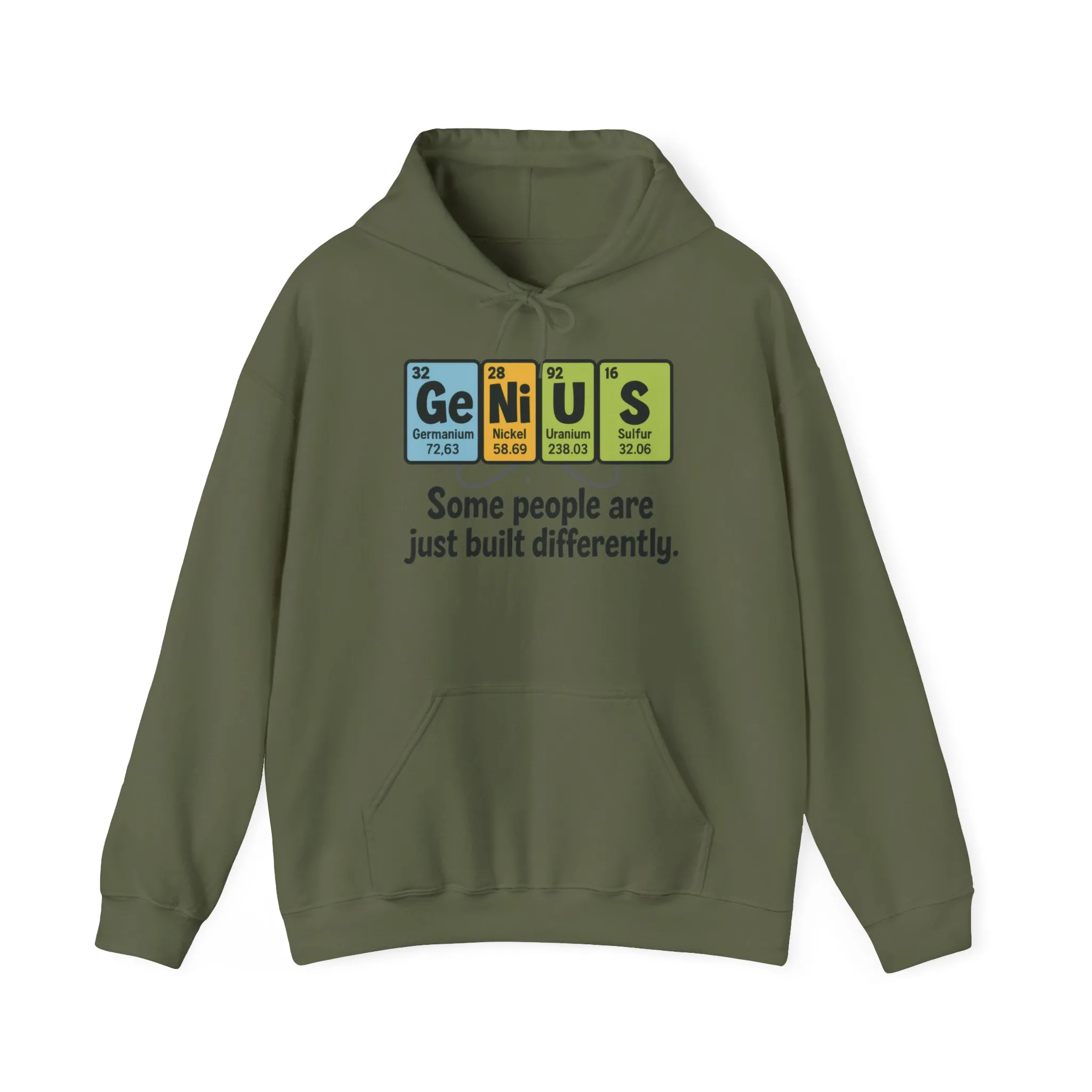 Funny Mens Genius Hoodie, Periodic Table Nerd Sweatshirt, Smart Science Pullover Gift for Him, Science Lover Apparel, Funny Hoodie - Image 2