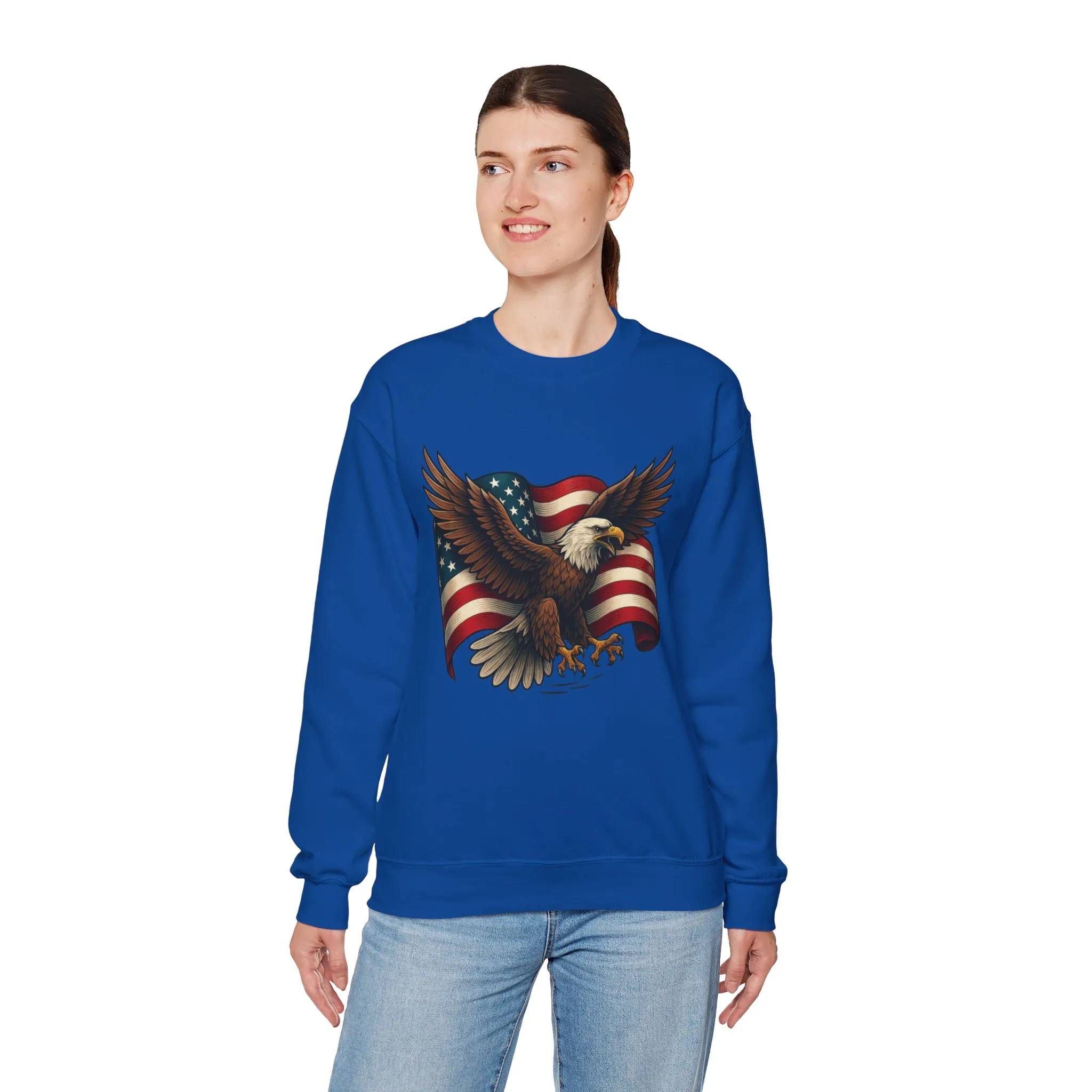Patriotic Eagle Sweatshirt - Unisex Crewneck, USA Flag Apparel, Memorial Day, Veteran's Day, Independence Day, Gift for Patriots - Image 31