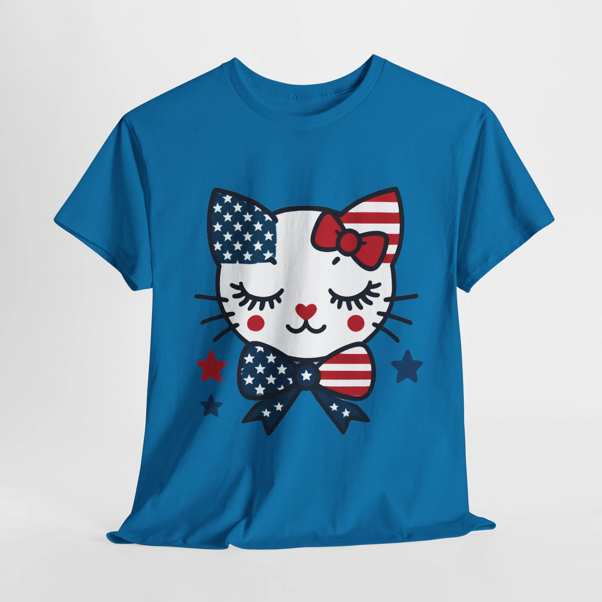 Patriotic Cat Womens Tee, Cute Cat Shirt, Womens T-Shirt, July 4th Outfit, Independence Day Gift, Animal Lover Apparel - Image 36