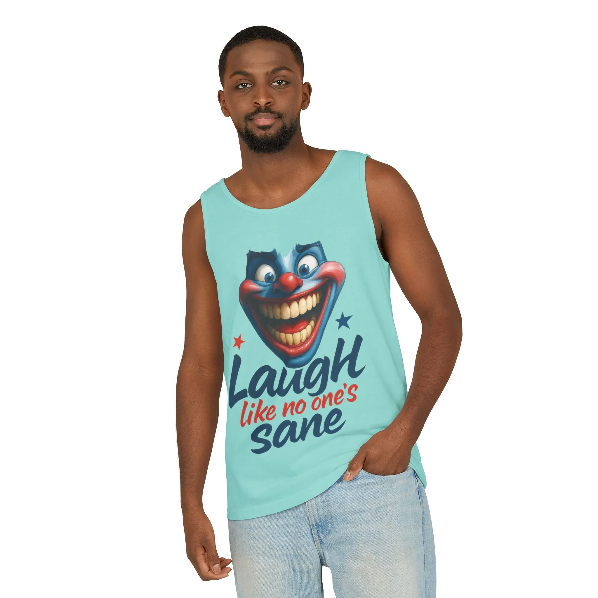 Laugh Out Loud Unisex Tank Top, Funny Graphic Top, Humor Shirt, Summer Apparel, Gift for Clowns, Party Wear - Image 8