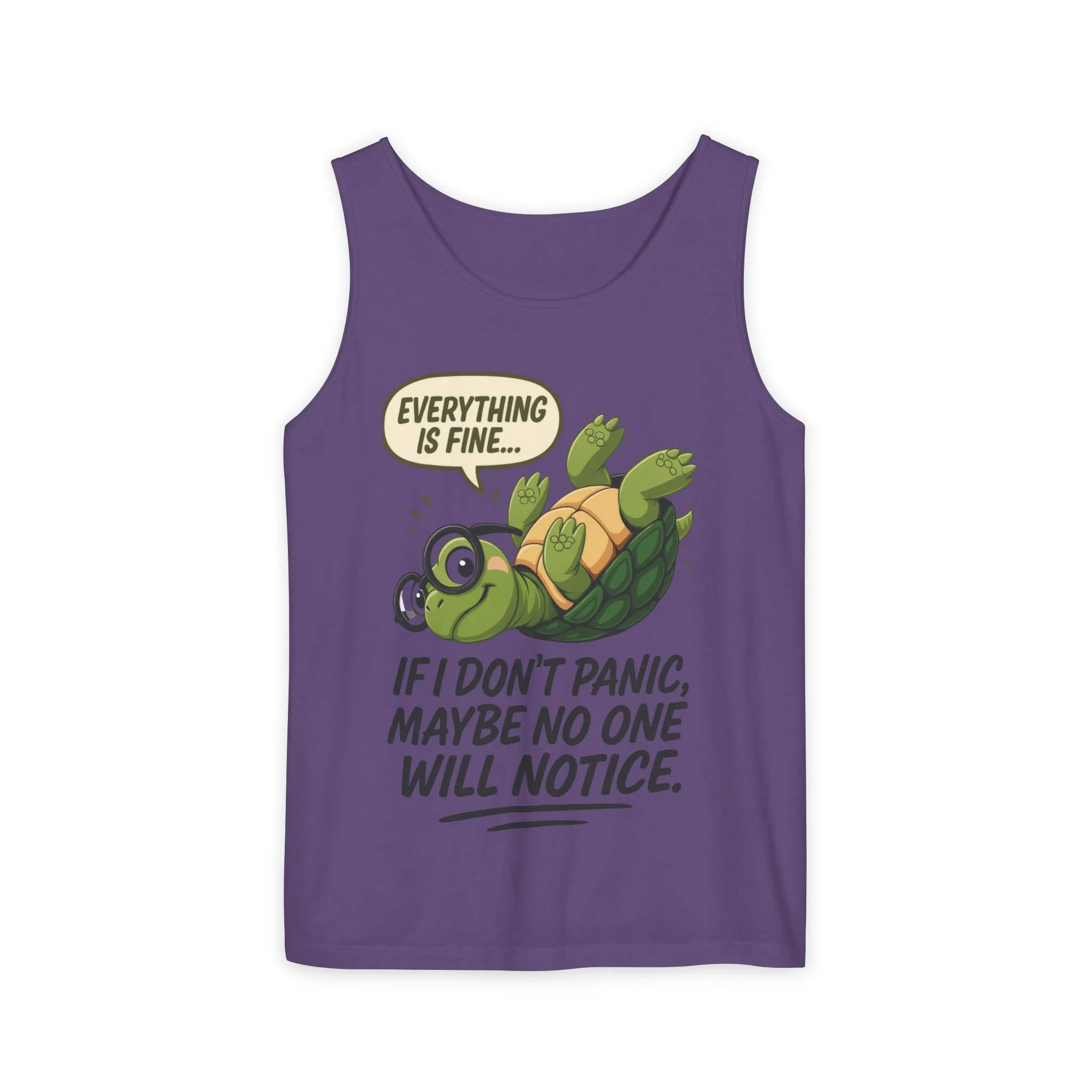 Funny Turtle Womens Tank Top, Everything is Fine, Womens Summer Apparel, Relaxed Fit, Pool Party, Beachwear, Humorous Gift - Image 17