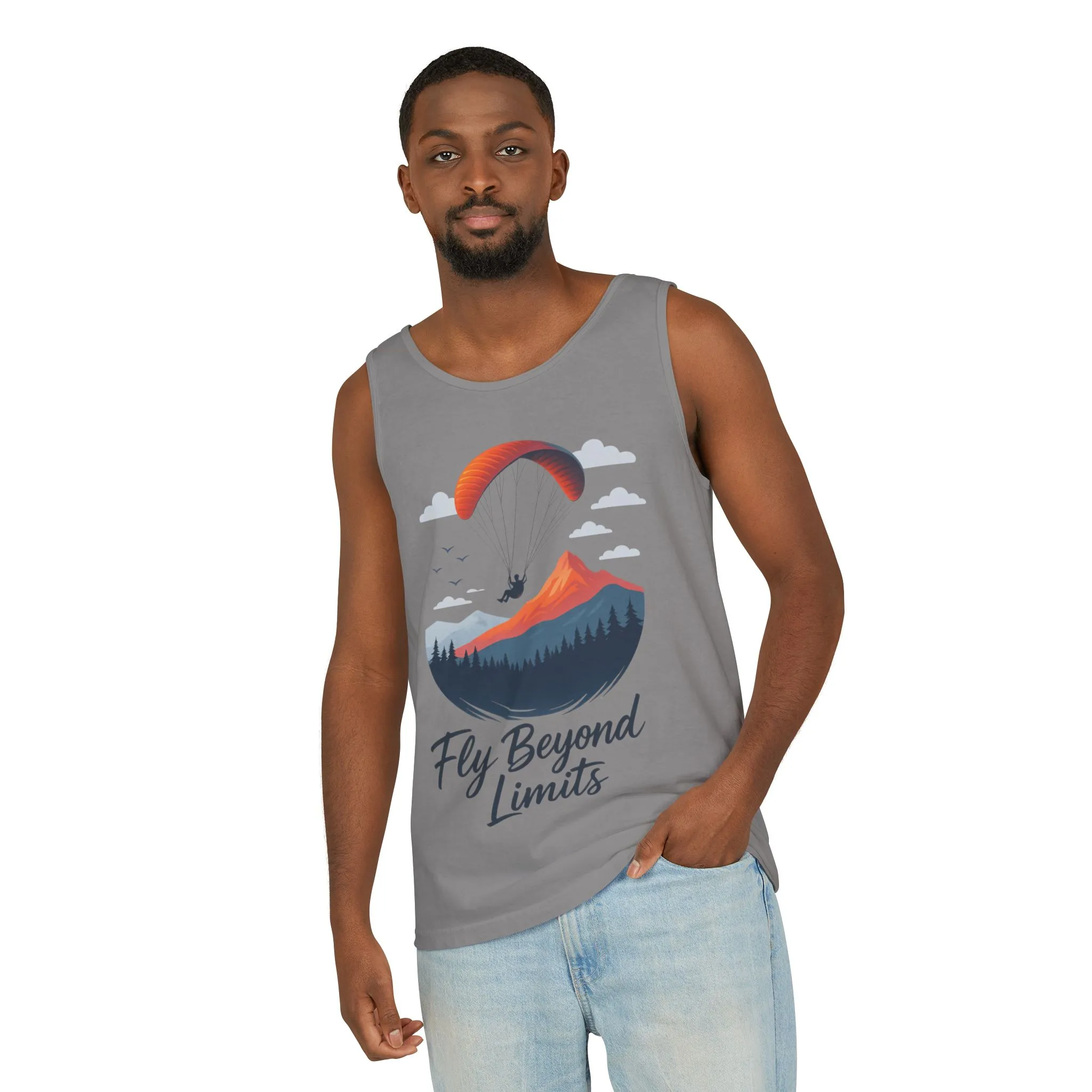 Adventure-Inspiring Fly Beyond Limits Unisex Tank Top, Summer Casual Wear, Outdoor Enthusiast Gift, Travel Apparel, Motivational Gift - Image 12
