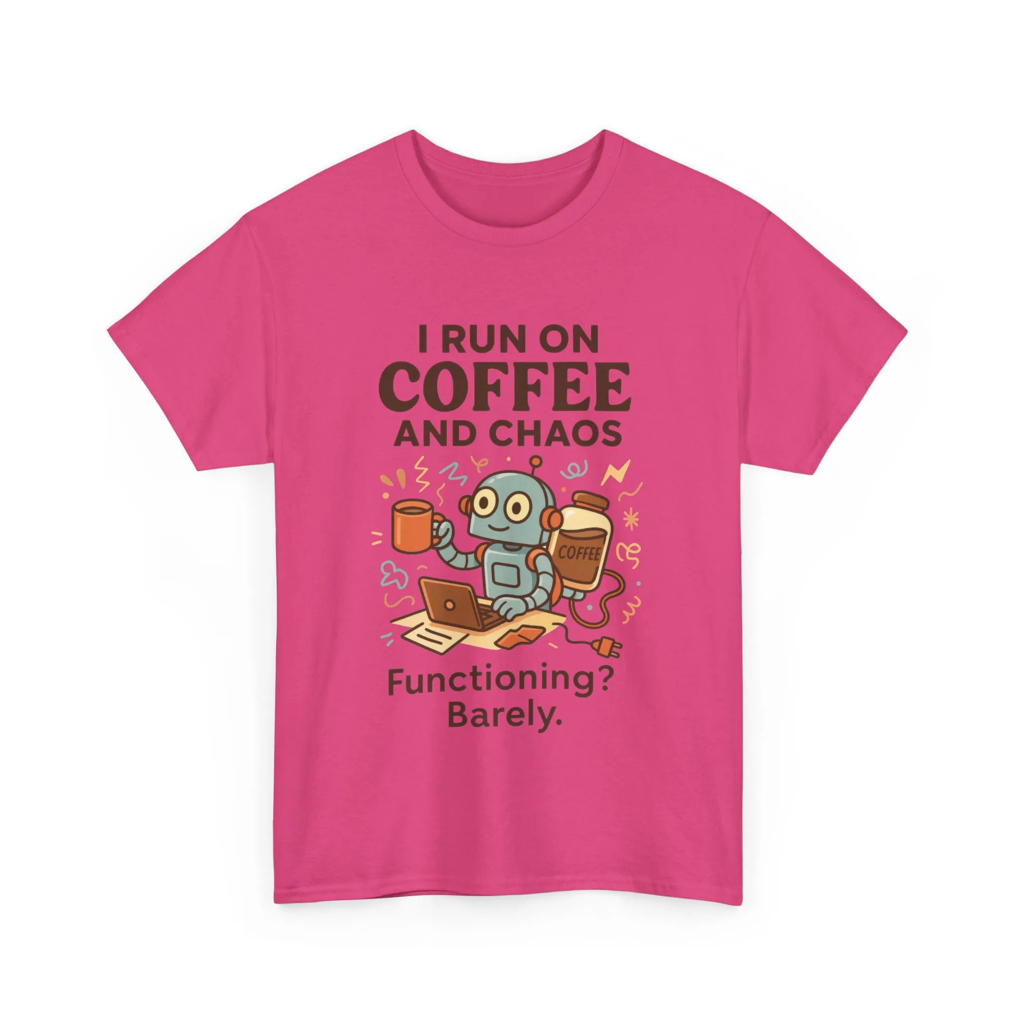 I Run on Coffee and Chaos Unisex Heavy Cotton Tee, Funny Coffee Lover Shirt, Gift for Him/Her, Work from Home Humor Tee, Relaxed Fit [...] - Image 28