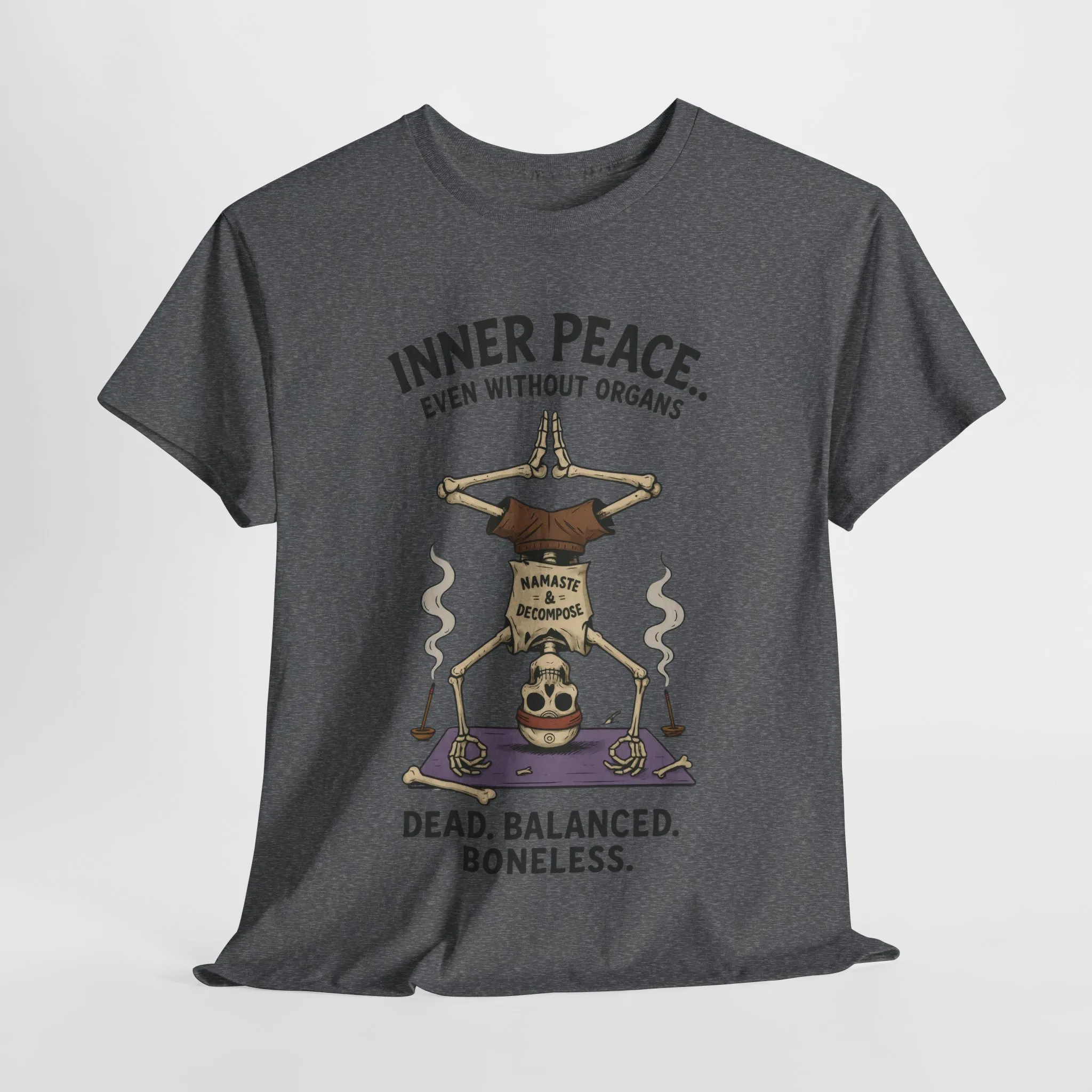 Inner Peace Skeleton Yoga Unisex Tee, Dark Humor Meditation Shirt, Gift for Mindfulness Lovers, Yoga Shirt, Peaceful Vibes - Image 9