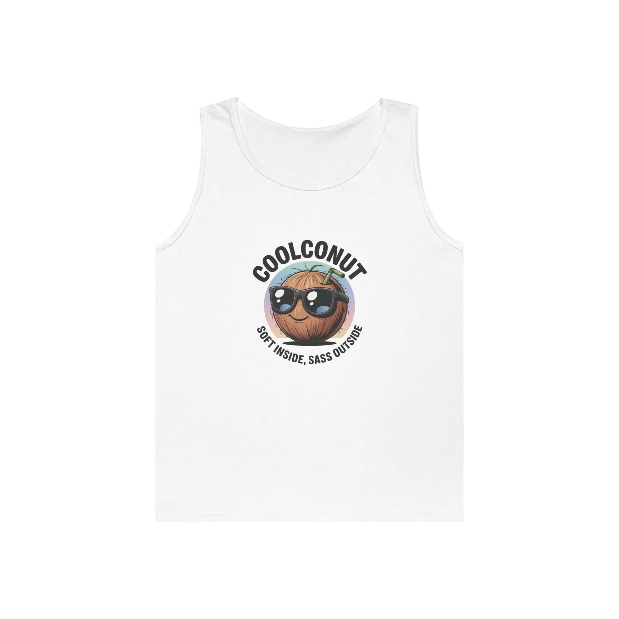 Coolconut Unisex Heavy Cotton Tank Top - Fun Summer Tee, Cute Beach Outfit, Vacation Wear, Gift for Him or Her, Trendy Summer Apparel - Image 4