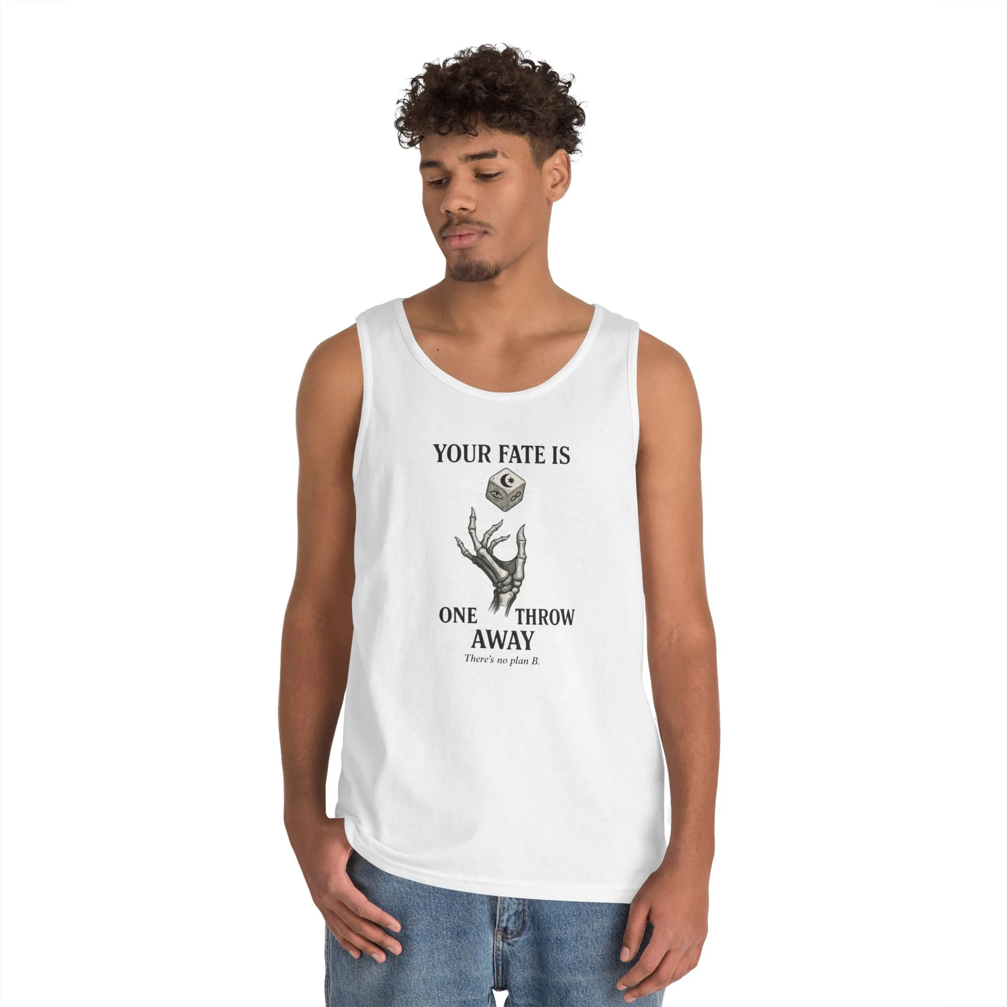 Your Fate Mens Tank Top, Skeleton Dice Graphic Tank, Trendy Gift for Gamers, Gambling Tee, Unique Quote Apparel, Workout Tank, Fitness Shirt - Image 4