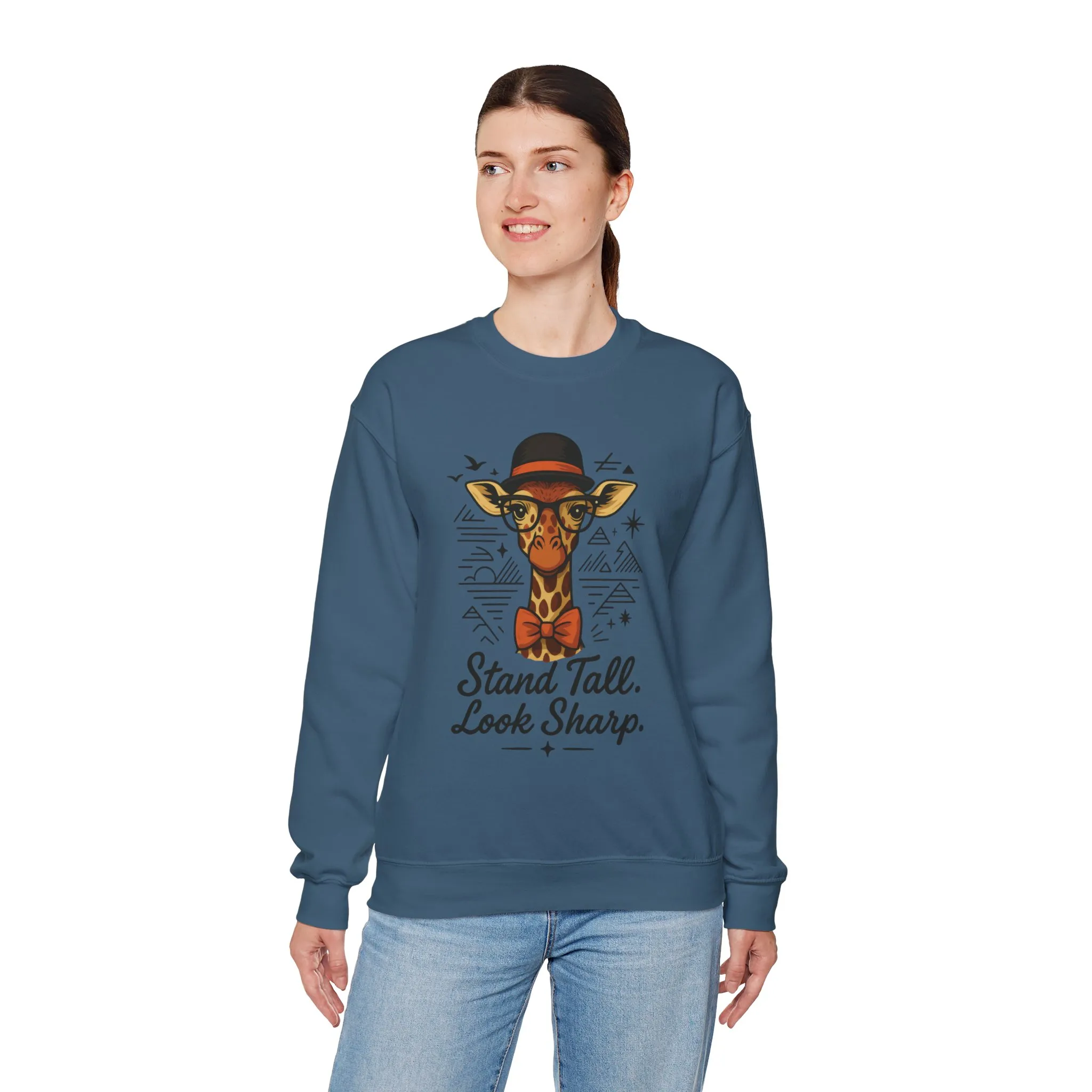 Stylish Giraffe Sweatshirt - Stand Tall, Look Sharp, Unisex Sweater for Animal Lovers, Cozy Gift, Fun Fashion for All Seasons - Image 50