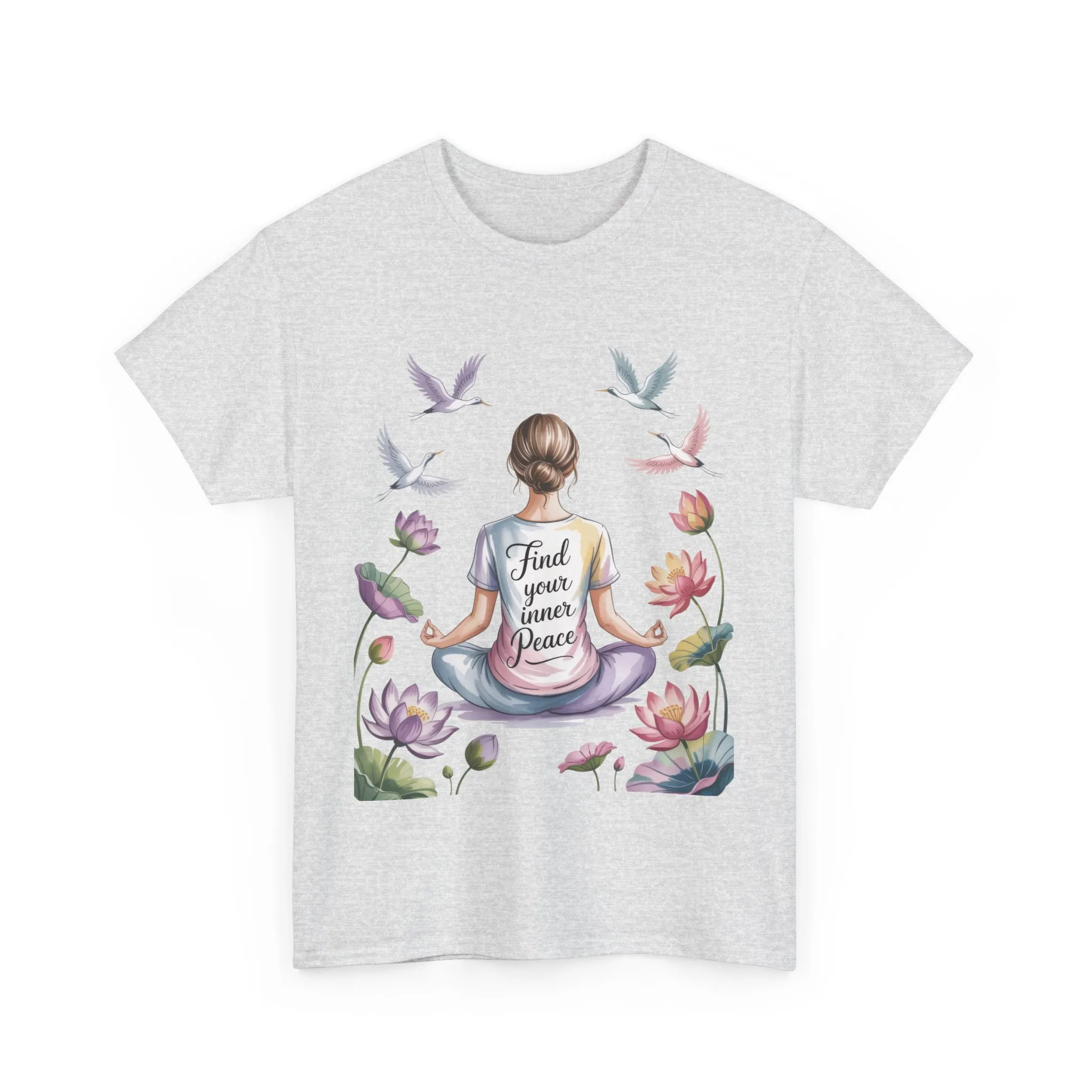 Find Your Inner Peace Womens Heavy Cotton Tee, Motivational Shirt, Meditation Apparel, Relaxation Gift, Casual Wear, Mindfulness Tee - Image 31