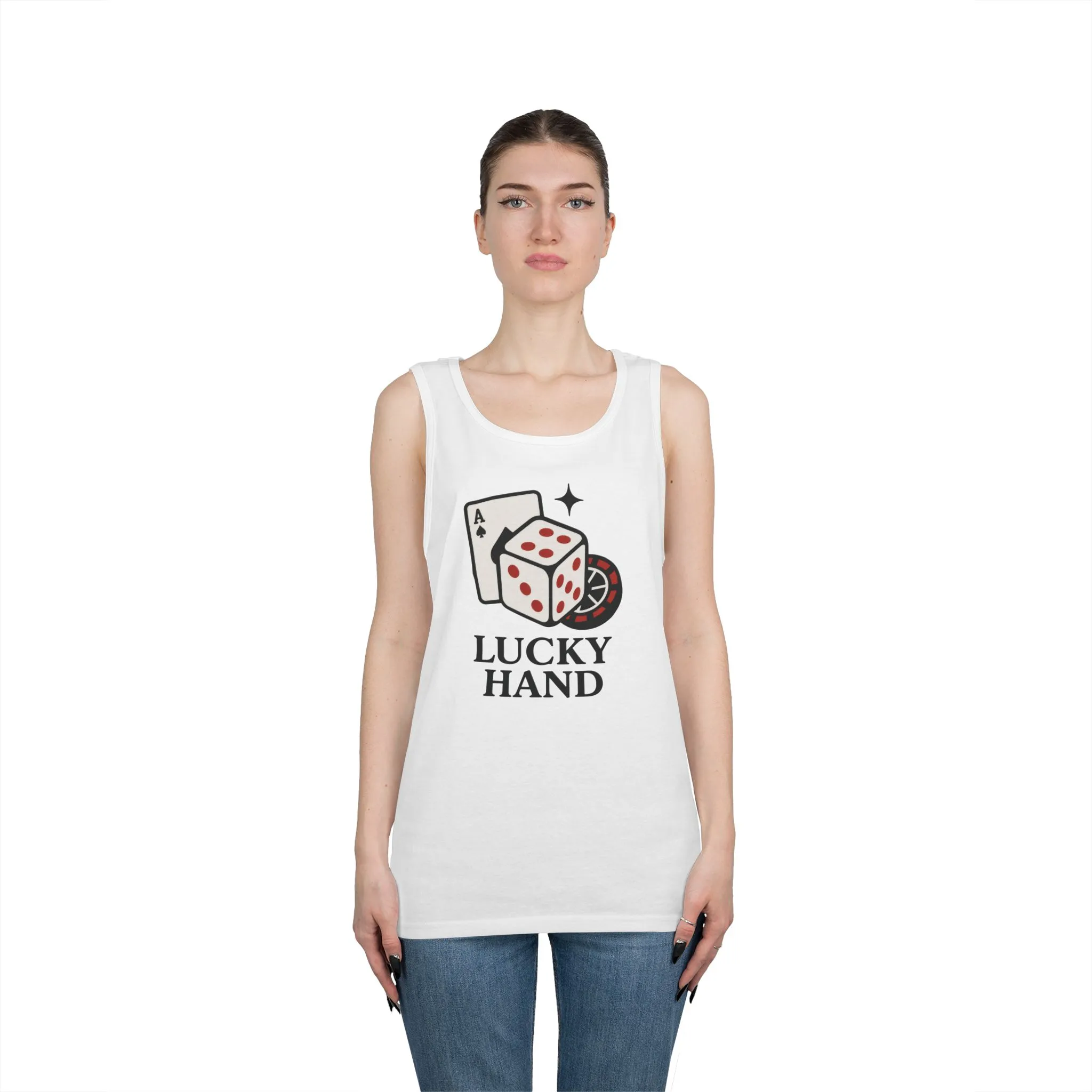 Lucky Hand Unisex Tnak Top, Gambling Tee, Casino Wear, Good Luck Gift, Poker T-Shirt, Casual Vintage Style, Gym Clothing - Image 5