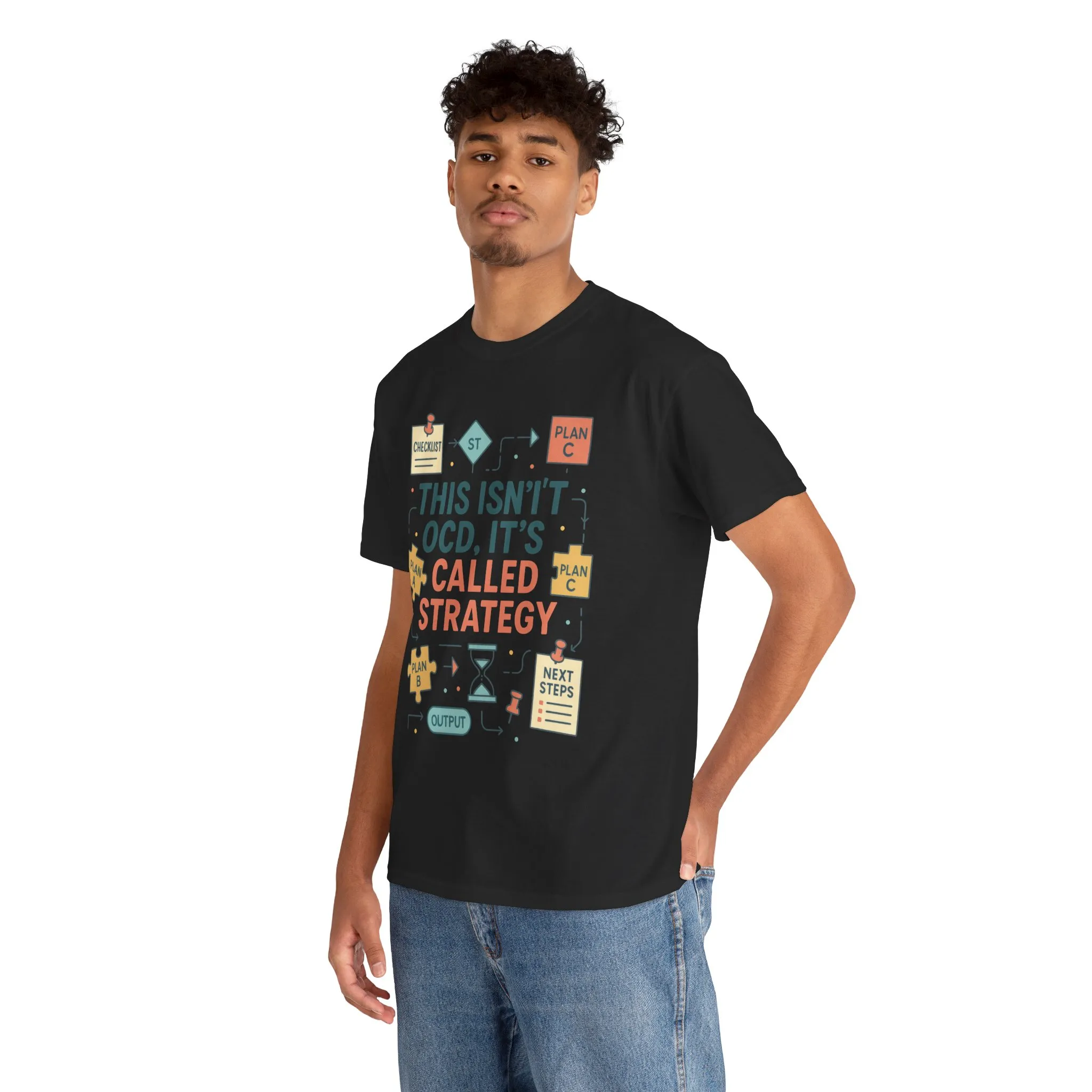 Funny Mens Strategy T-Shirt, This Isnt OCD Its Called Strategy , Planner Humor Tee for Him, OCD Joke Shirt, Gift for Strategists - Image 3