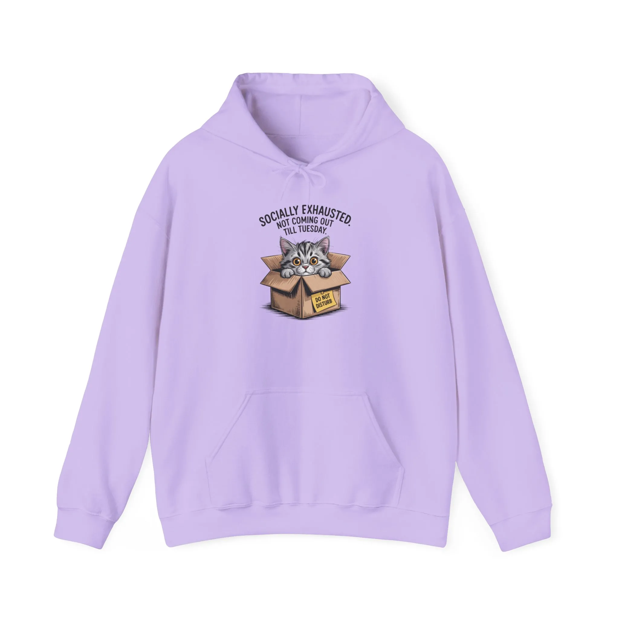 Socially Exhausted Cat Hoodie - Cozy Sweatshirt for Cat Lovers, Funny Gift, Casual Wear, Unique Animal Apparel, Perfect for Relaxing Days - Image 21
