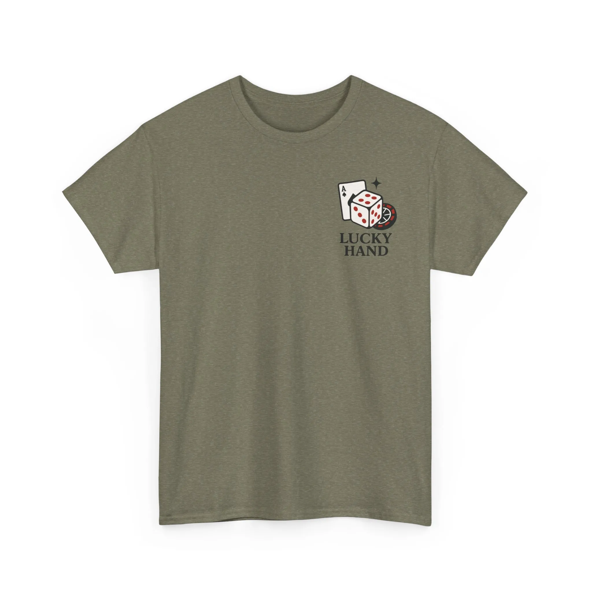 Lucky Hand Unisex Heavy Cotton Tee, Casino T-Shirt, Gambler Gift, Gambling Humor Tee, Playful Gaming Apparel, Lucky Shirt, Slot Machine Tee - Image 2