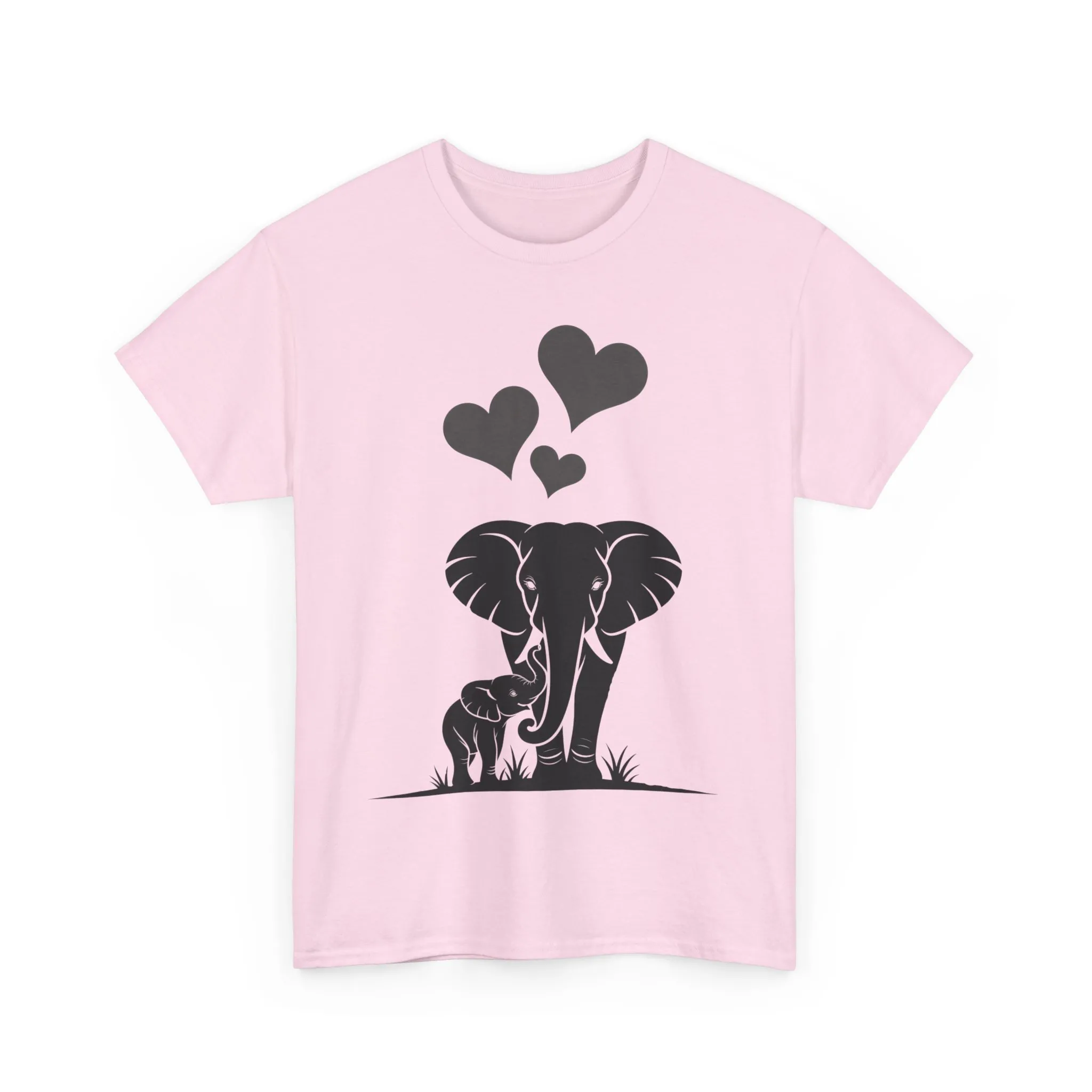 Elephant Mom and Baby T-Shirt, Elephant Love Cotton Tee, Cute Animal Shirt, Animal Lover Gift, Cute Minimalist Elephant Design - Image 19