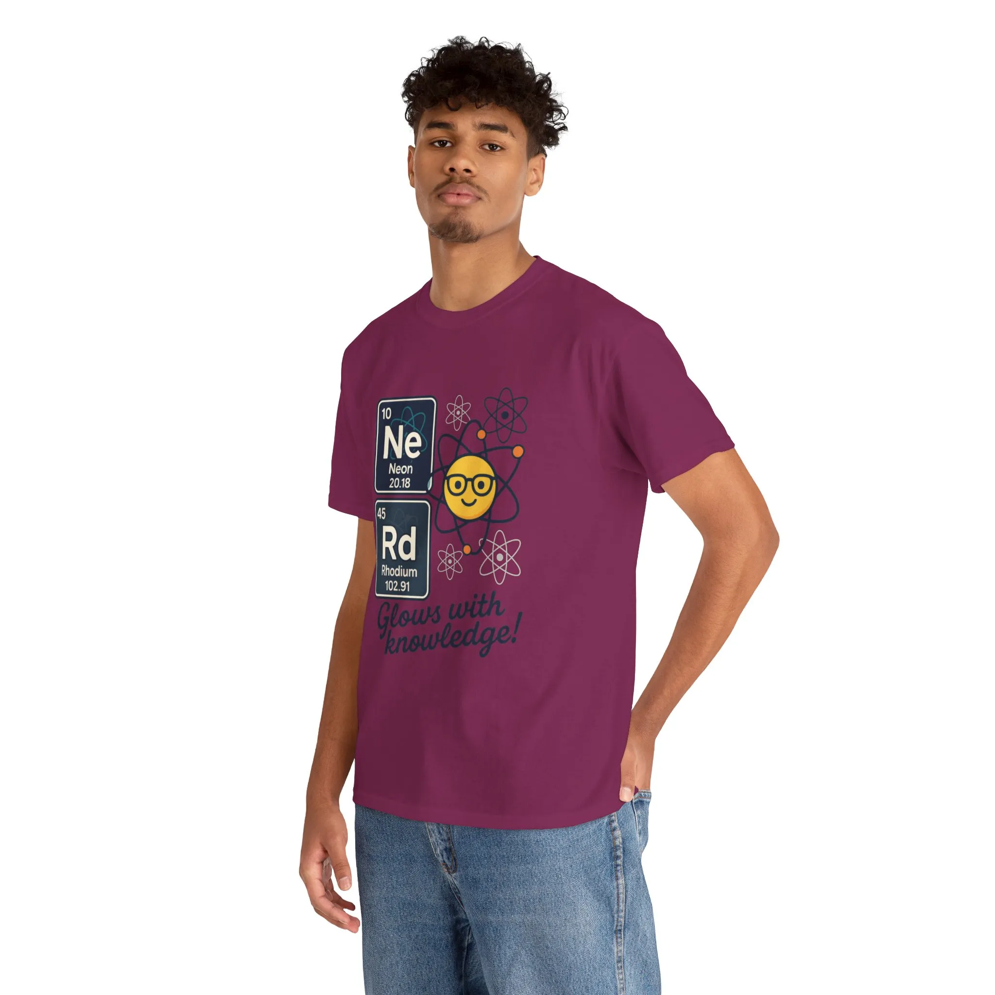 Funny Mens Nerd T-Shirt, NeRd Periodic Table Shirt, Glowing Knowledge Tee, Science Lover Gift, Chemistry Shirt, STEM Apparel, Science Tee - Image 3
