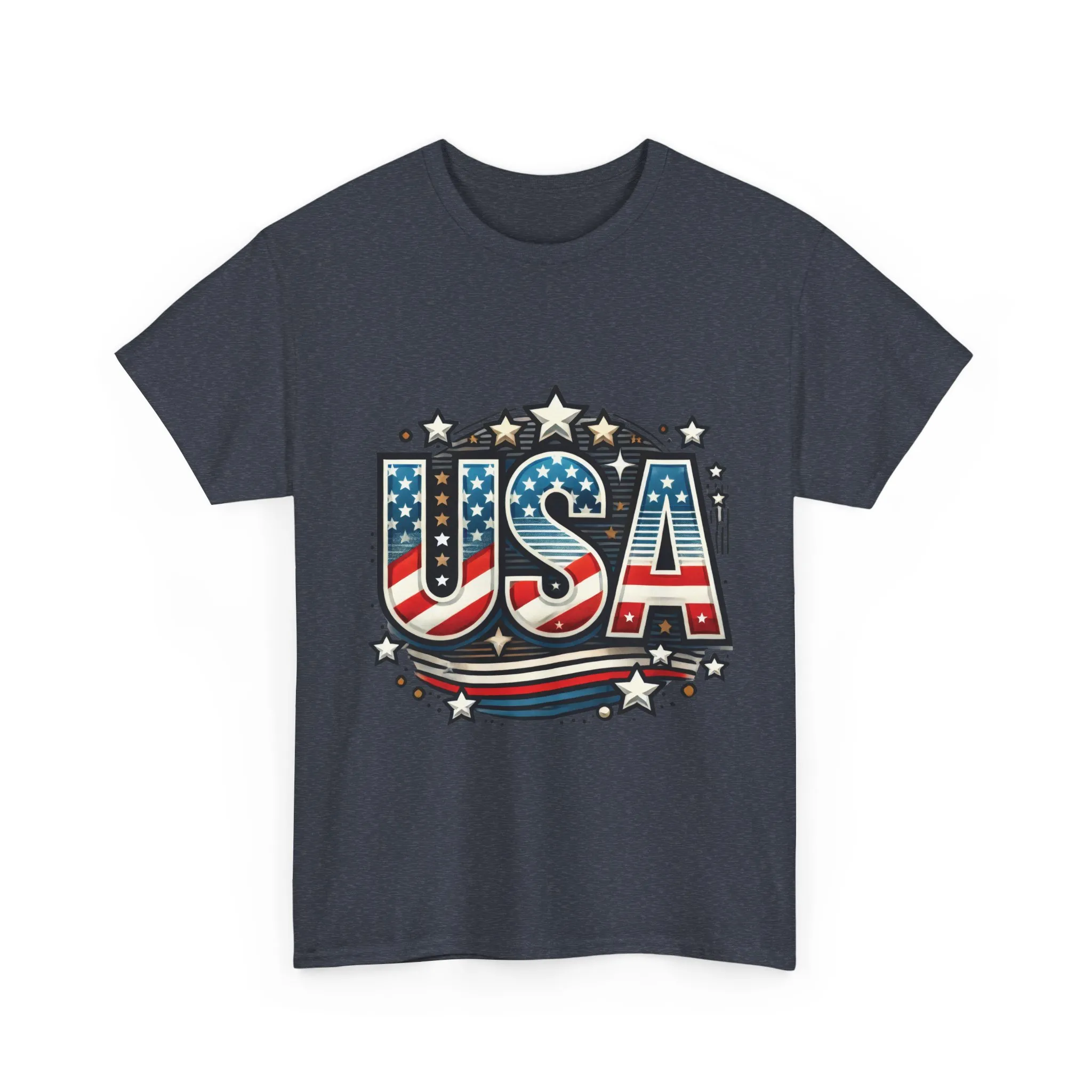 Patriotic USA T-Shirt, Unisex Heavy Cotton Tee for Independence Day, Memorial Day, 4th of July, Casual Wear, Gifts - Image 25
