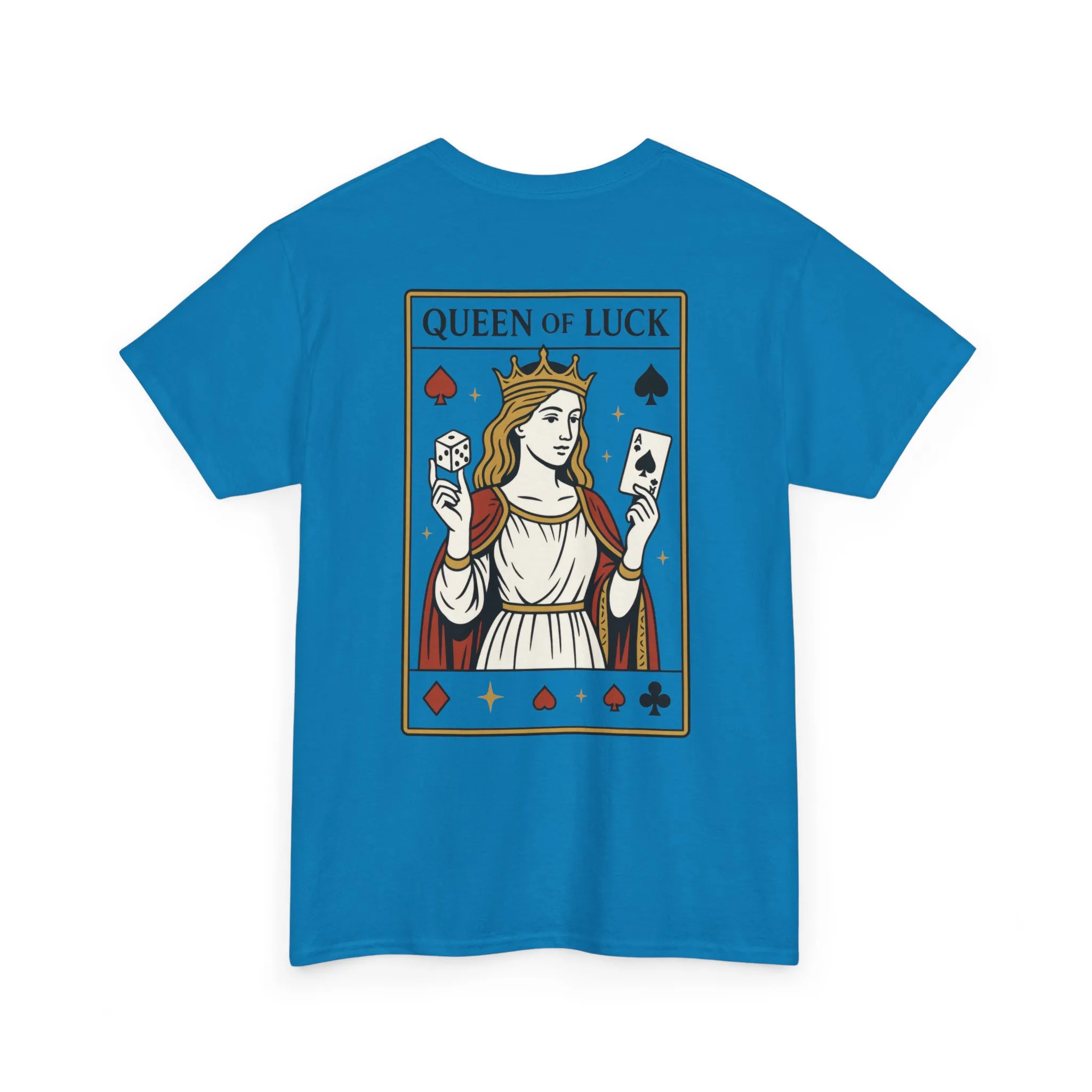 Front & Back Print unisex T-Shirt, Roll the Dice Tee for Men, Vintage Gambling Shirt, Casino Gift, Poker Gift, Card Games Gift, Queen of Luck - Image 20