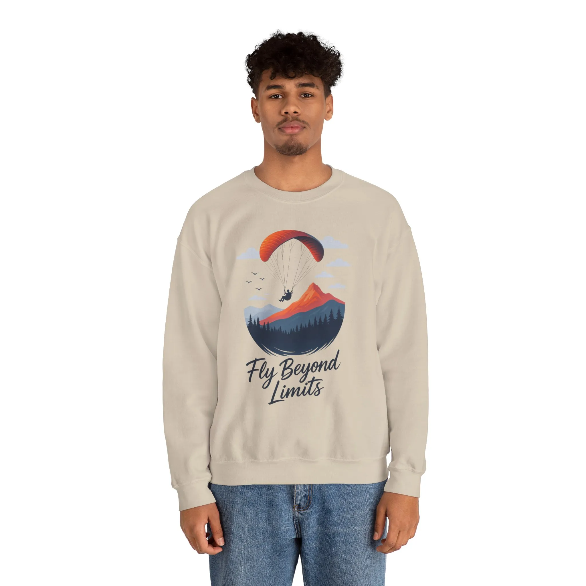 Adventure Inspiration Crewneck Sweatshirt - Fly Beyond Limits, Cozy Outdoor Outfit, Gift for Adventurers, Travel, Motivation Apparel - Image 13