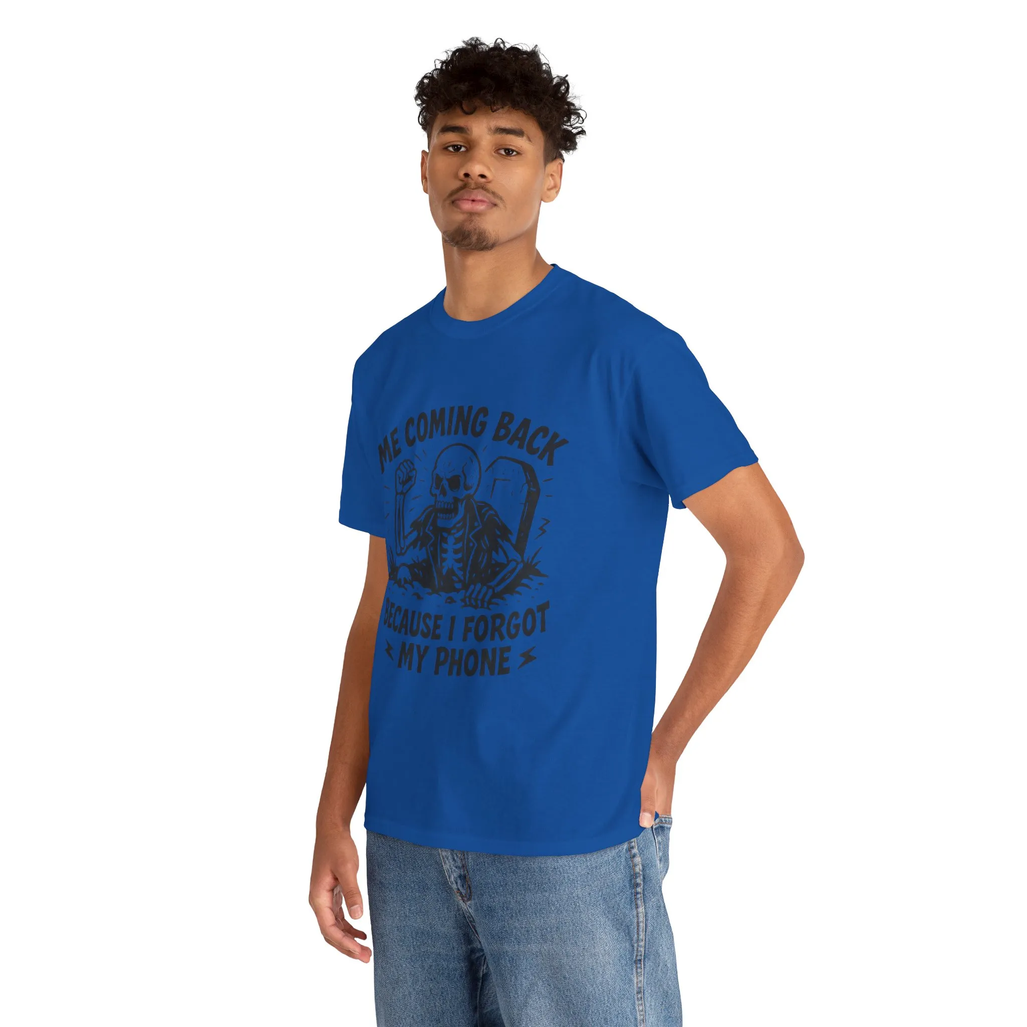Forgot My Phone T-Shirt, Funny Skeleton Coming Back From Grave Tee, Dark Humor Shirt for Men, Humor Tee, funny skull shirt - Image 27